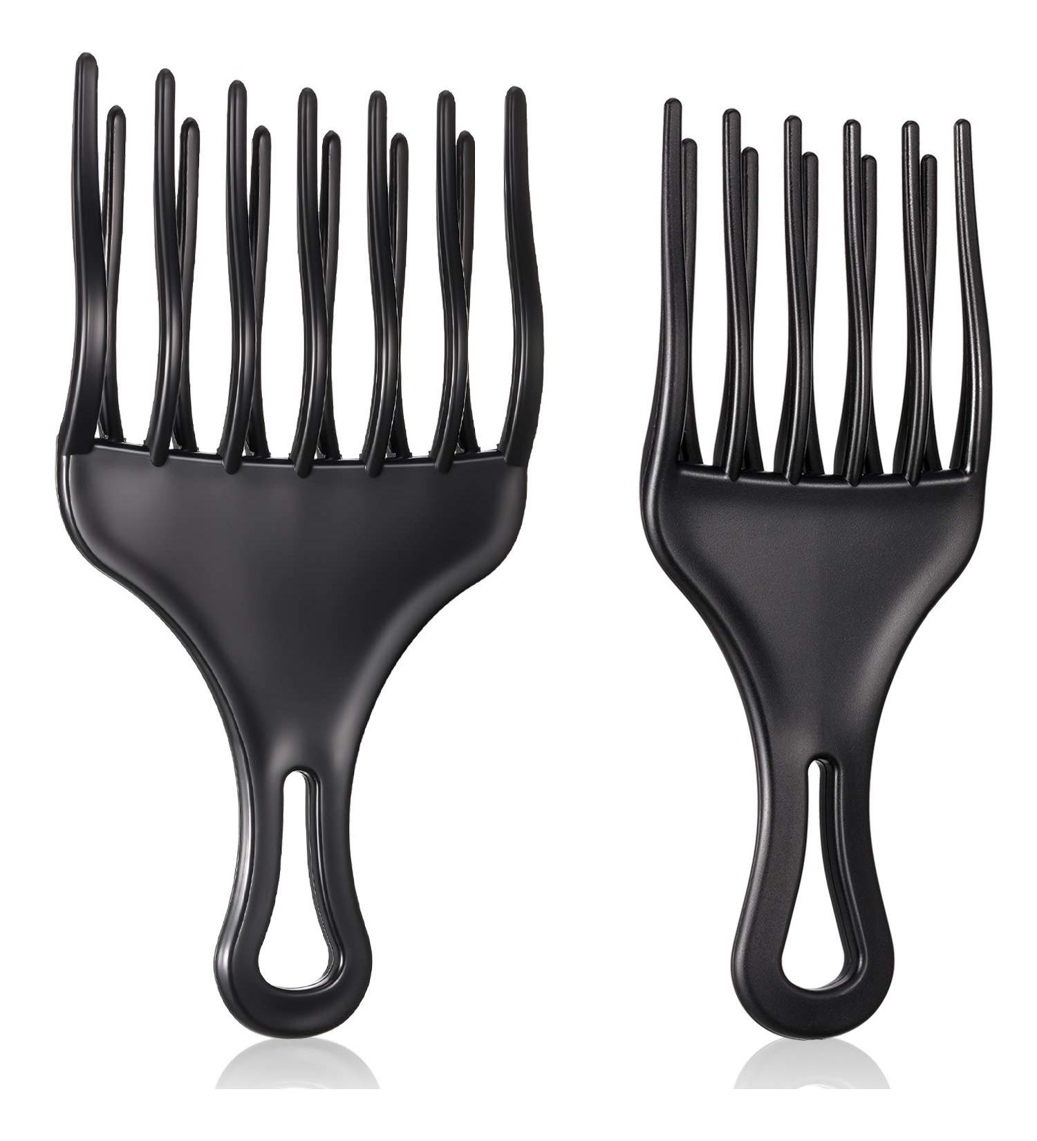 2pc Afro Comb Set - Large & Small Plastic Hair Pick for Detangling, Braid, and Styling - for Women & Men - Buy Online on SooperMarket.com
