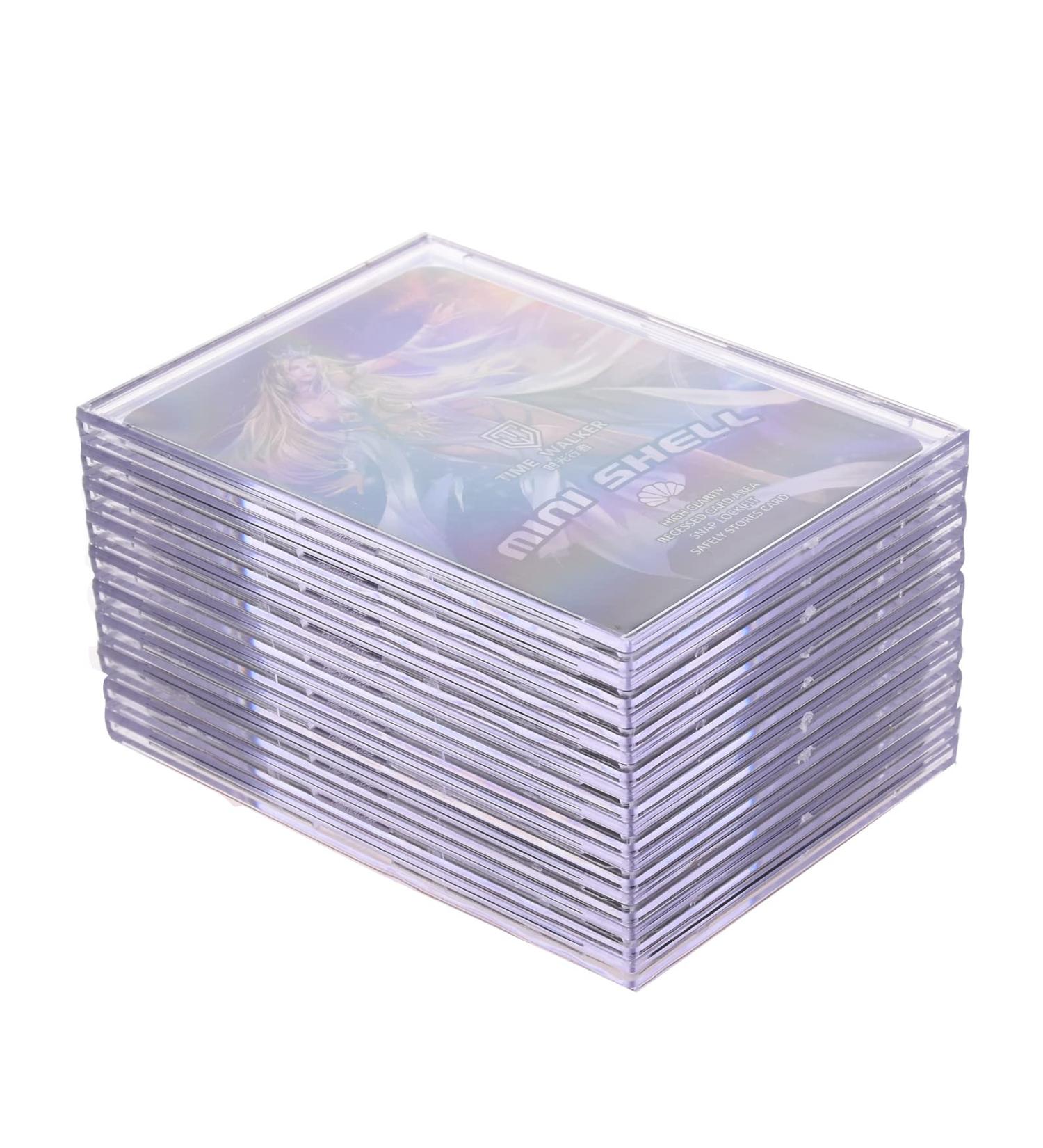 Qesonoo Top Loader Card Sleeves 10 Pack - Clear Acrylic Protectors for Trading Cards with 2 Display Stands - Baseball Sports Card Holder Case - White - Buy Online on SooperMarket.com