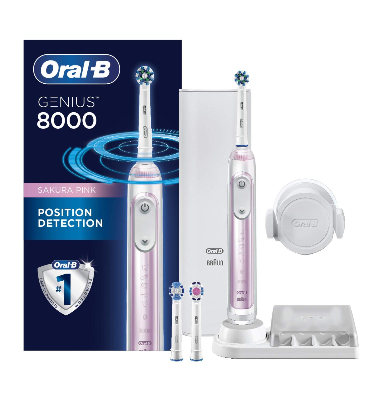 Oral-B Genius 8000 Electric Toothbrush - Bluetooth Connectivity - Sakura Pink - Buy Online on SooperMarket.com