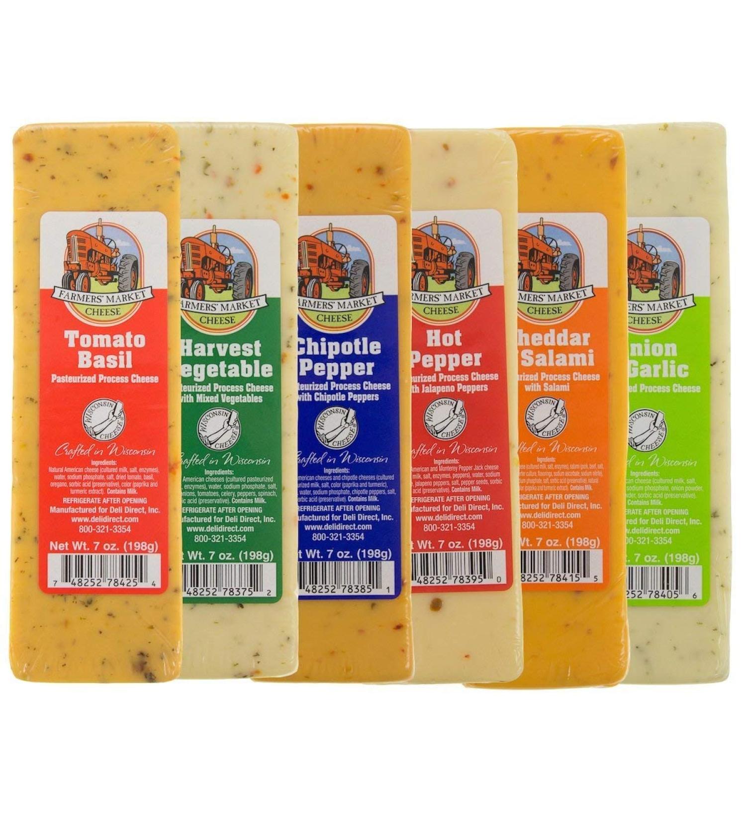 Wisconsin Cheese Blocks - 6 Pack Assorted with New Flavors - Buy Online on SooperMarket.com