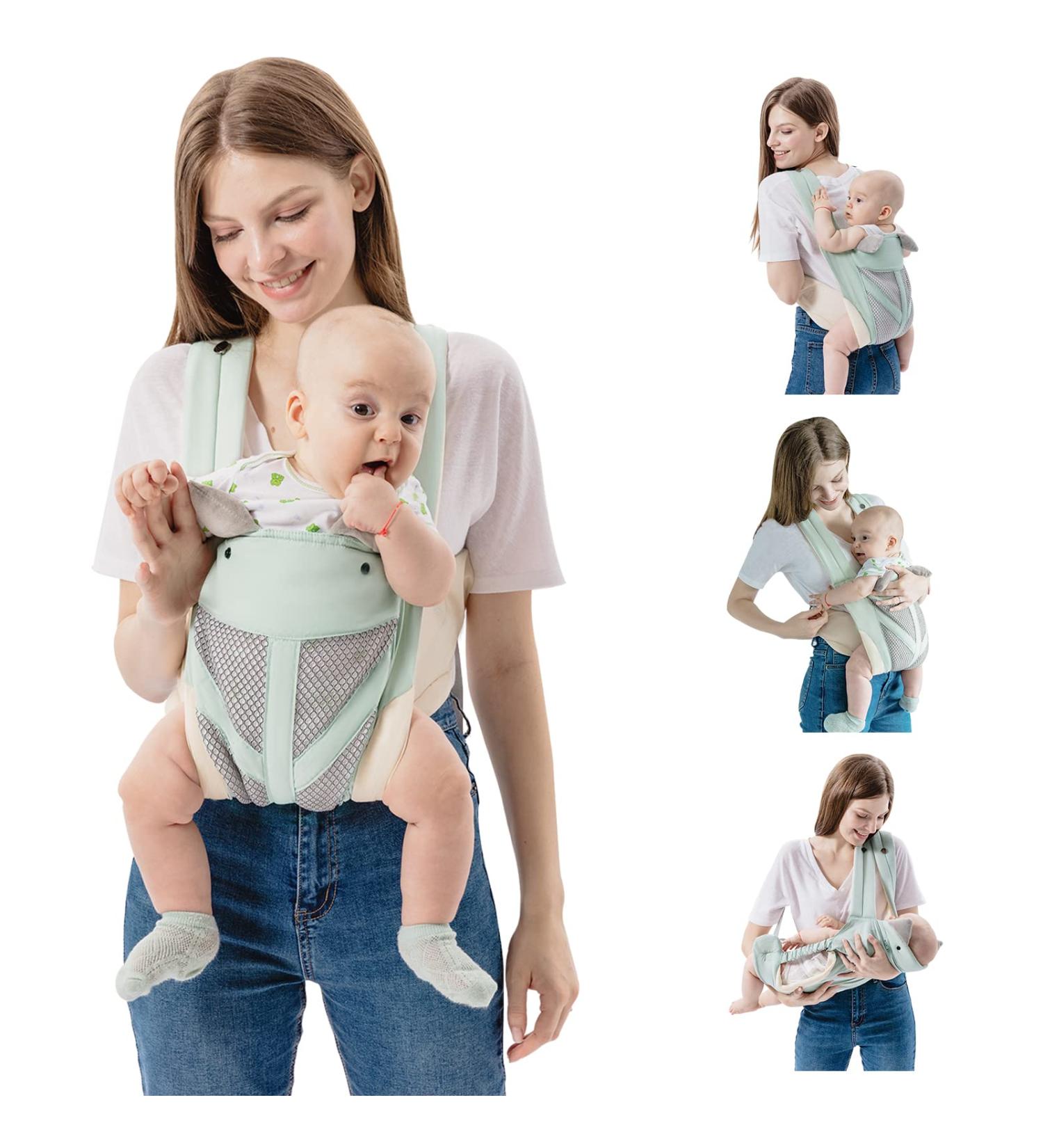 FUNUPUP 4-in-1 Baby Carrier | Portable Newborn to Toddler Sling Carrier | Breathable Mesh | Up to 35lbs | Blue - Buy Online on SooperMarket.com