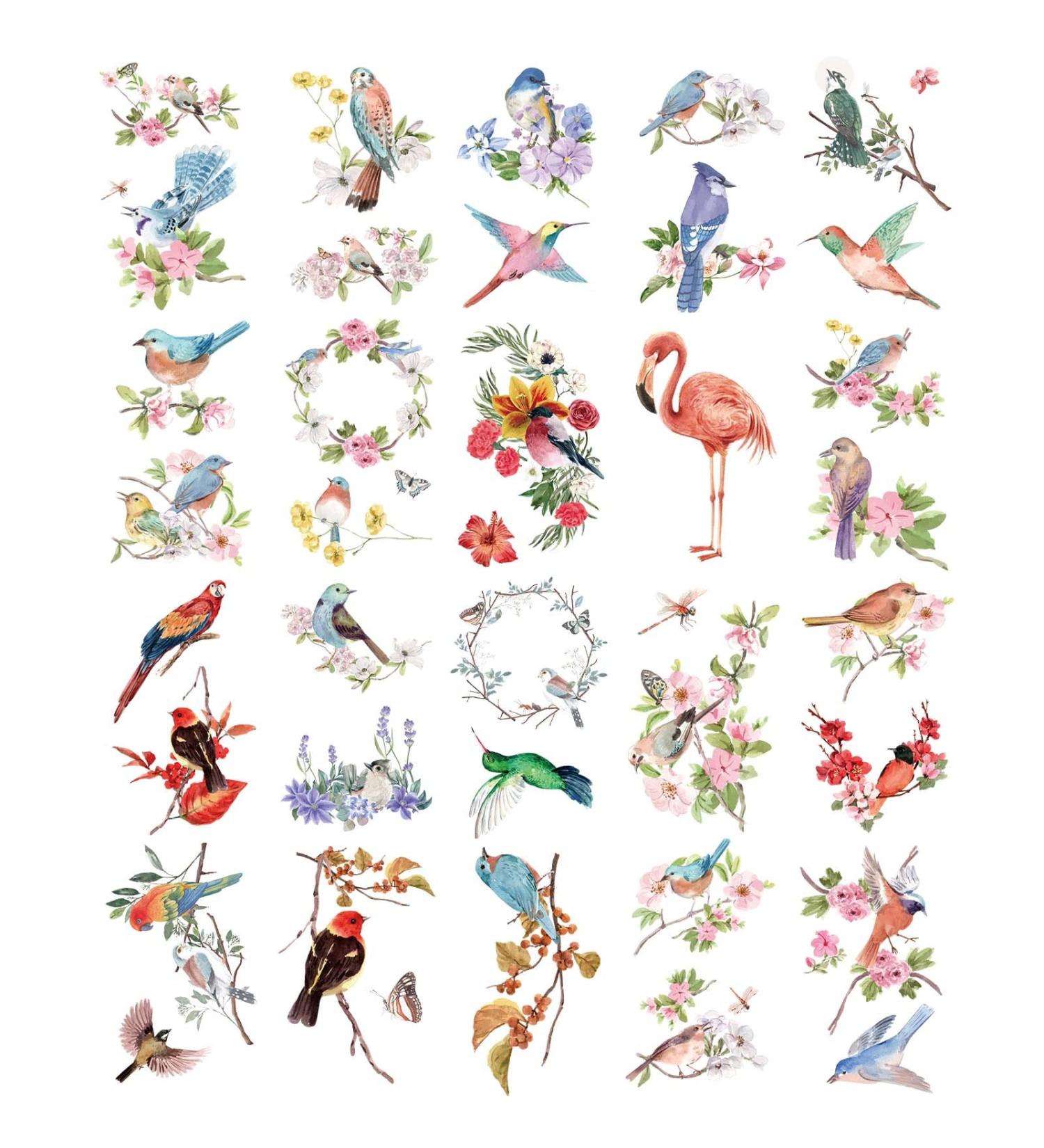 Everjoy Watercolor Flowers Birds Temporary Tattoos - 20 Pcs | Waterproof Designs for Women and Men - Buy Online on SooperMarket.com
