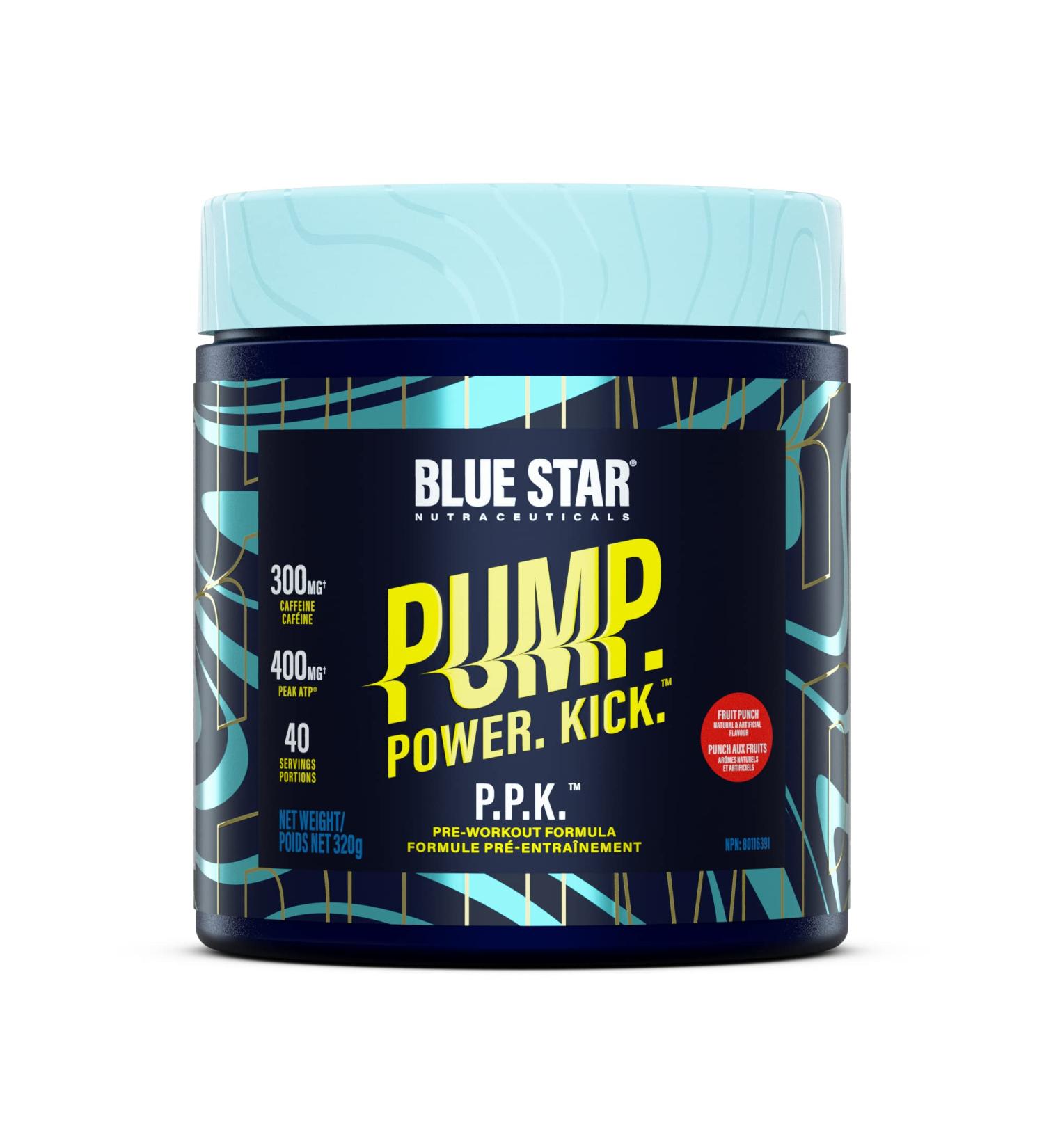 Blue Star Nutraceuticals P.P.K. Pre Workout Supplement - Energy Booster Nitric Oxide NO2 Booster Muscle Pumps & Hydration Support - Works After 1 Serving - 40 Servings (Fruit Punch) - Buy Online on SooperMarket.com