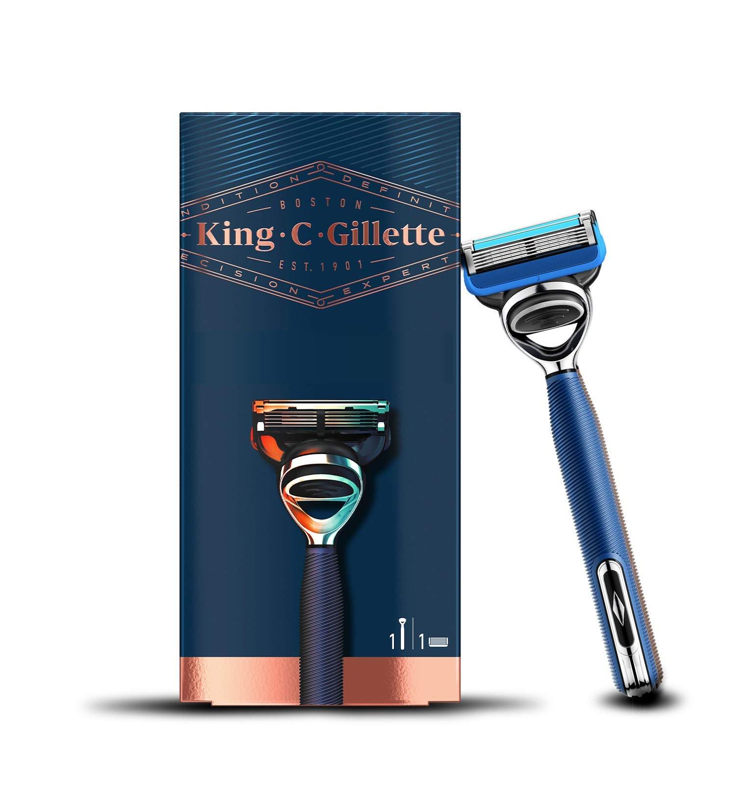 Gillette King C. Men's Razor with Trimmer for Precision Beard Razor + Razor Blade Navy Blue - Buy Online on SooperMarket.com