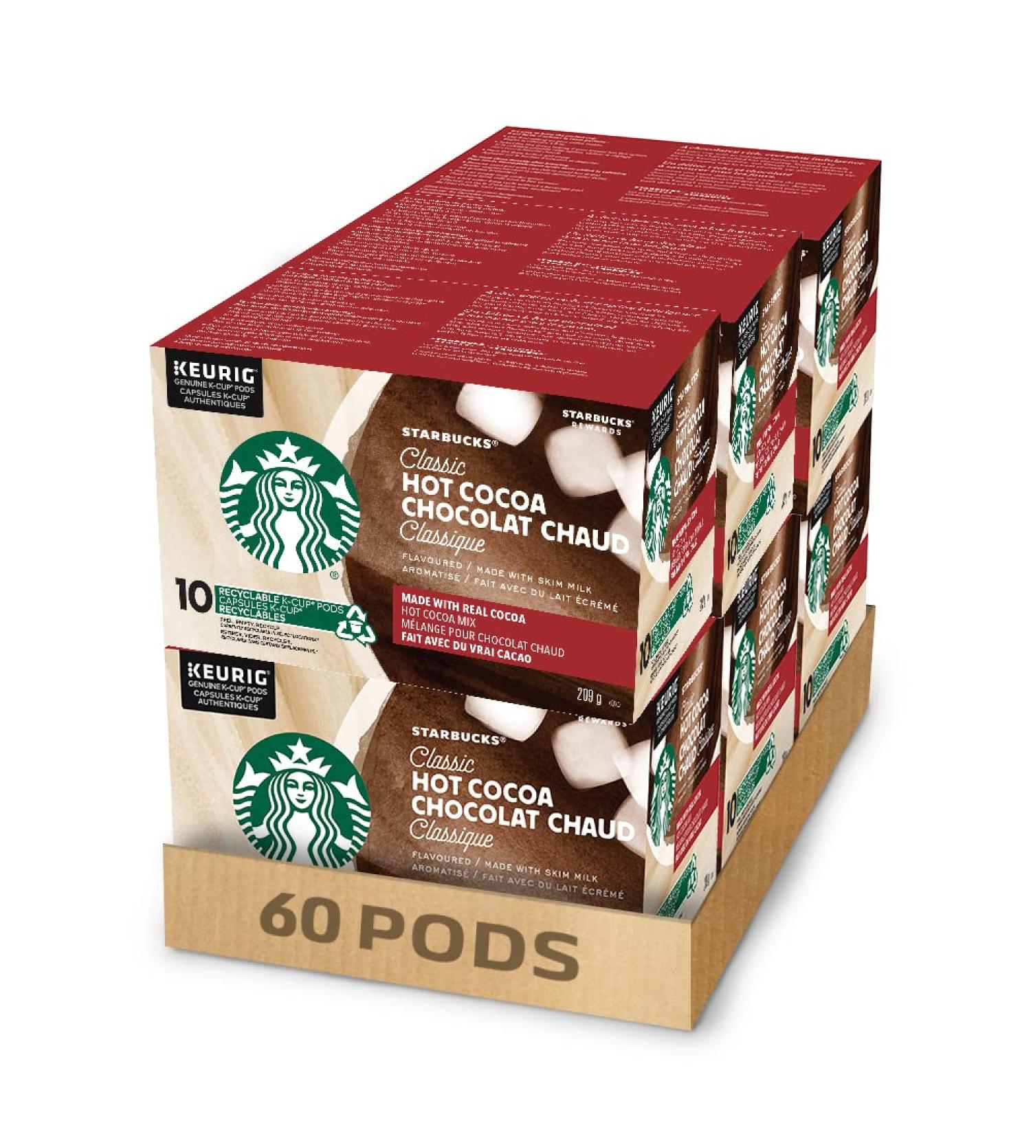 Starbucks Hot Cocoa Hot Chocolate Single Serve Keurig K-cup Pods 6 Boxes 60 Capsules - Buy Online on SooperMarket.com