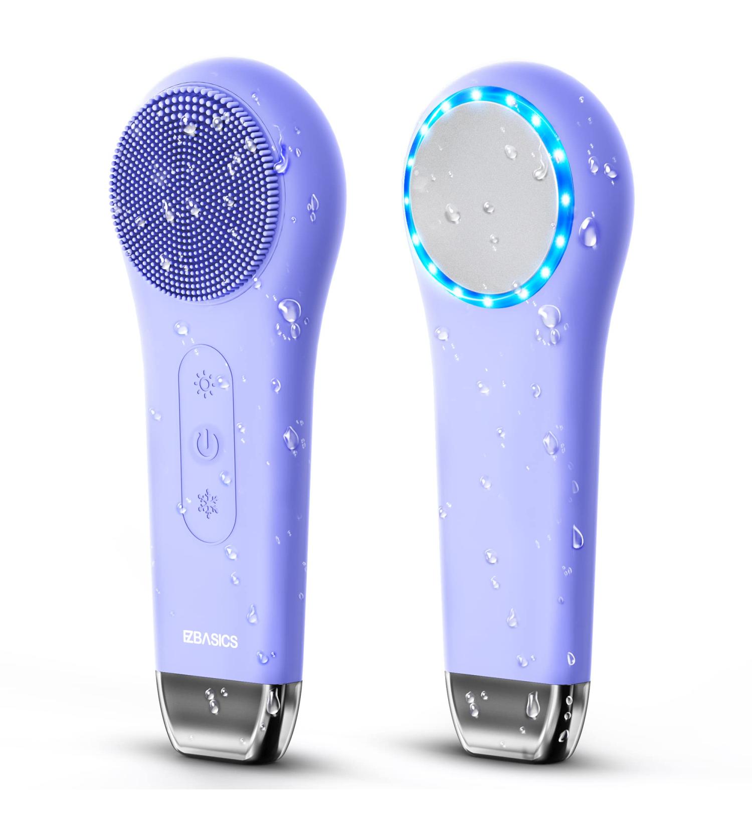 EZBASICS Rechargeable Facial Cleansing Brush - Waterproof Silicone Face Scrubber for Men & Women - Electric Exfoliating Brush for Cleansing and Exfoliating - Violet - Buy Online on SooperMarket.com
