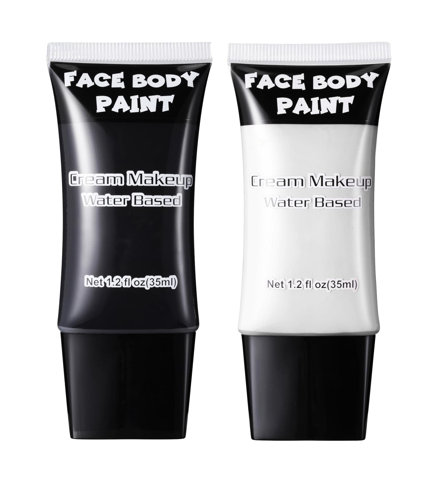 CCbeauty White & Black Face Paint Kit - Professional Water-Based Body Paint for Halloween Clown Joker Mimes & Skeleton Makeup - Full Coverage Foundation SFX Makeup - Buy Online on SooperMarket.com