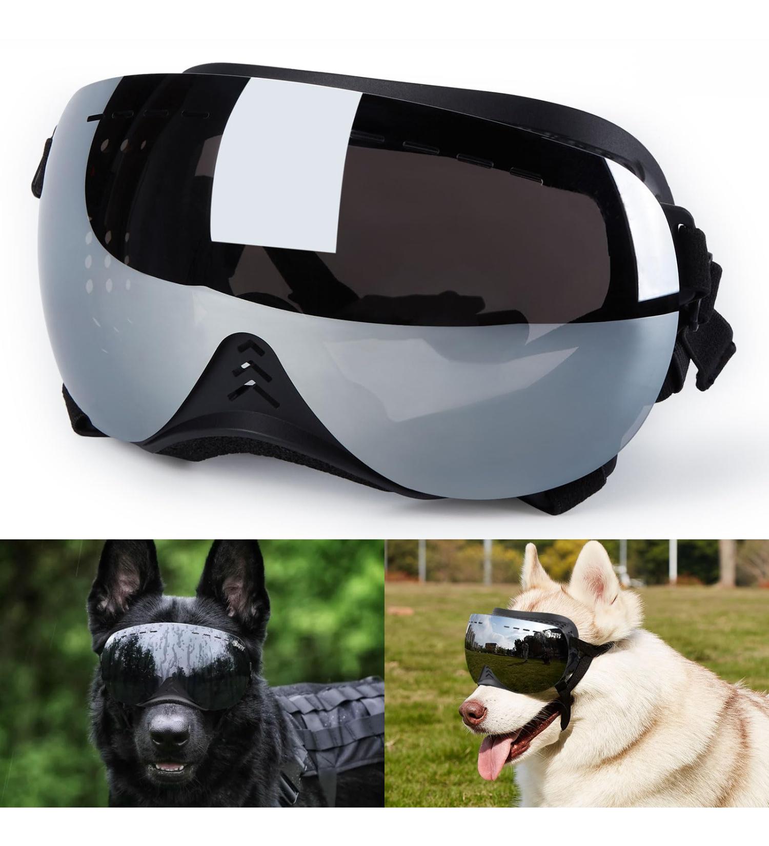 Ownpets Dog Goggles with Magnetic & Replaceable Lenses for UV, Wind, Dust, Snow Protection (Medium/Large Dogs) - Buy Online on SooperMarket.com
