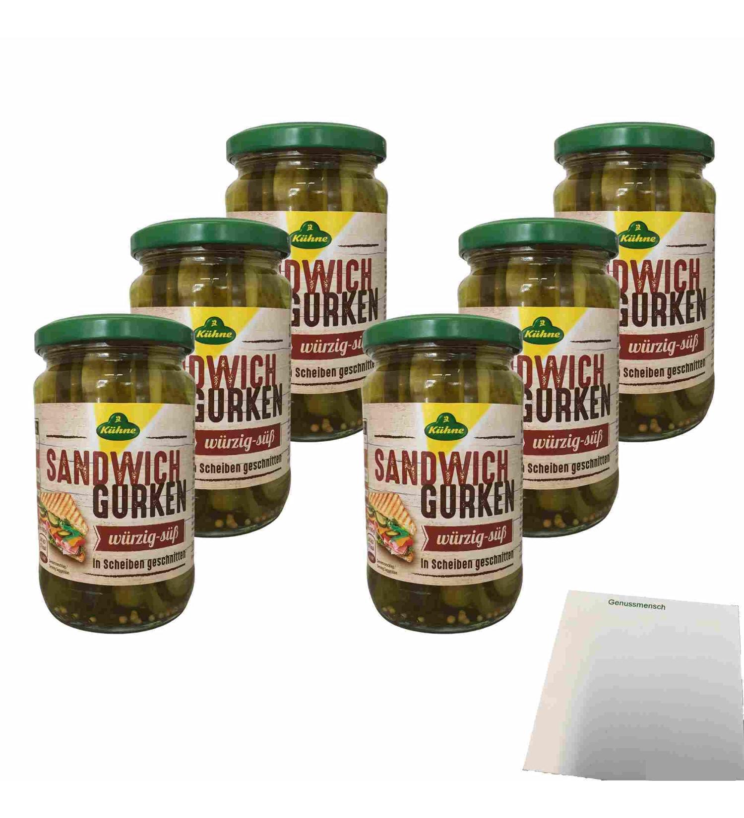 Buy K hne Spicy-Sweet Sandwich Cucumbers 6-Pack (6x330g Jars) - International Shipping Available - Buy Online on SooperMarket.com