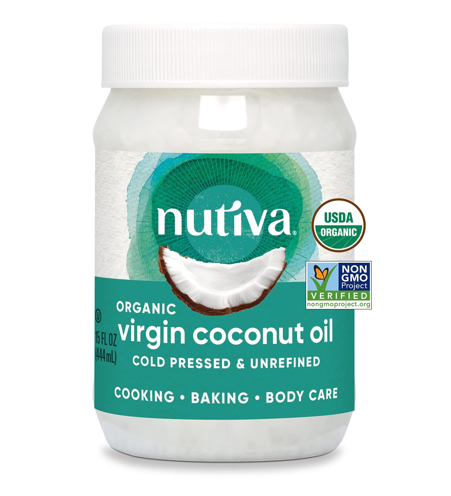 Nutiva Organic Cold-Pressed Virgin Coconut Oil 15 Fl Oz - USDA Organic, Non-GMO, Vegan, Keto & Whole30 Approved - Buy Online on SooperMarket.com