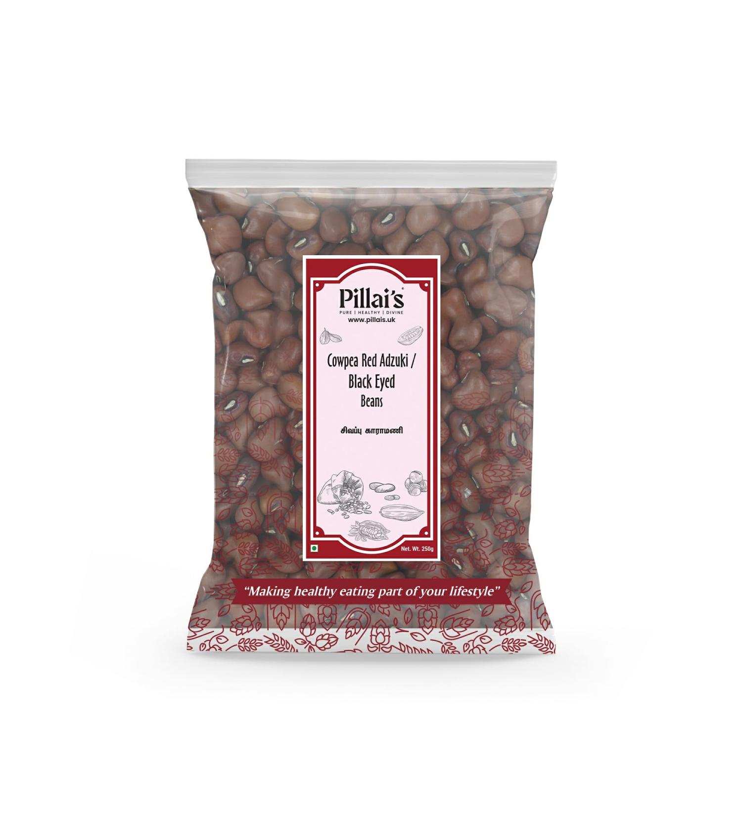 Pillai's Cowpea Red Adzuki/Black Eyed Beans - 250 grams - Buy Online on SooperMarket.com