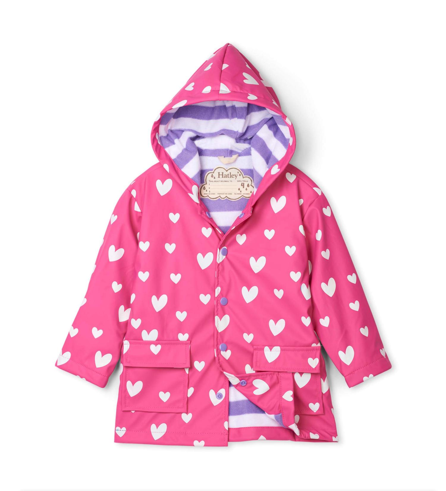 12 Years Hatley Girls' Sweethearts Colour Changing Raincoat | Waterproof Jacket - Buy Online on SooperMarket.com