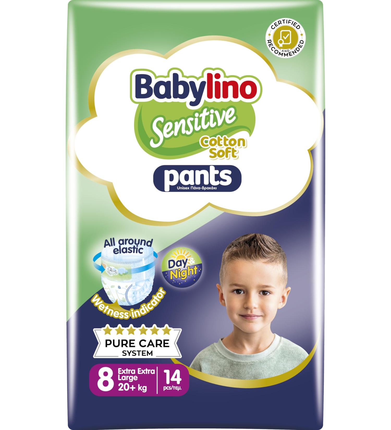 Babylino Sensitive Cotton Soft Diaper Pants Size 8 (XXL 20+kg) - Pack of 14 | Best International Shipping - Buy Online on SooperMarket.com