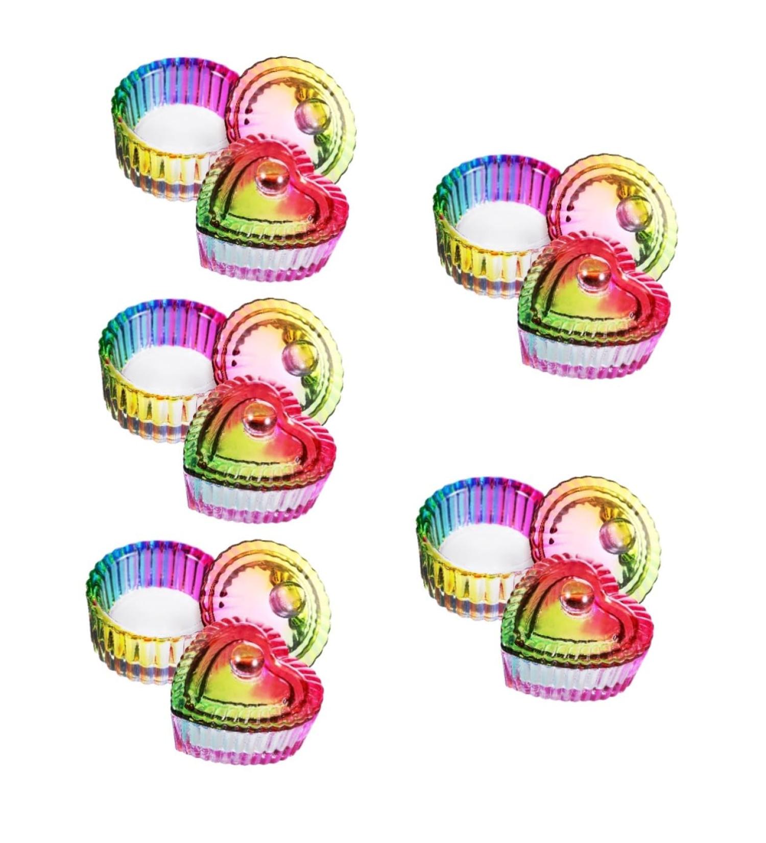 FRCOLOR 10 Pcs colorful crystal cup acrylic nail brush Rainbow Glass Crystal Acrylic dappen dishes monomer glass cups with lid dappen dish for acrylic nails glassware Nail supplies liquid - Buy Online on SooperMarket.com