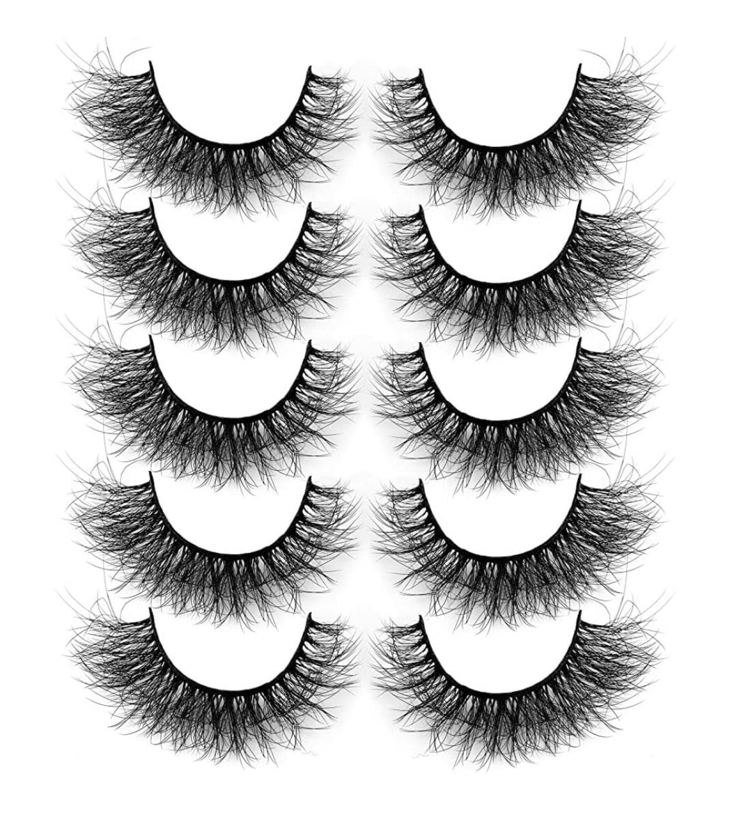 Buy 3D Volume Natural Mink Lashes | Fluffy Wispy Faux Mink Eyelashes Pack - International Shipping - Buy Online on SooperMarket.com
