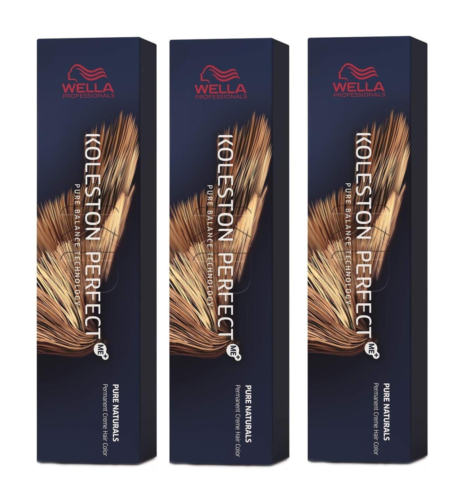 Wella 3 pack Koleston Perfect Me+ KP PURE NATURALS 7/00 medium blonde natural