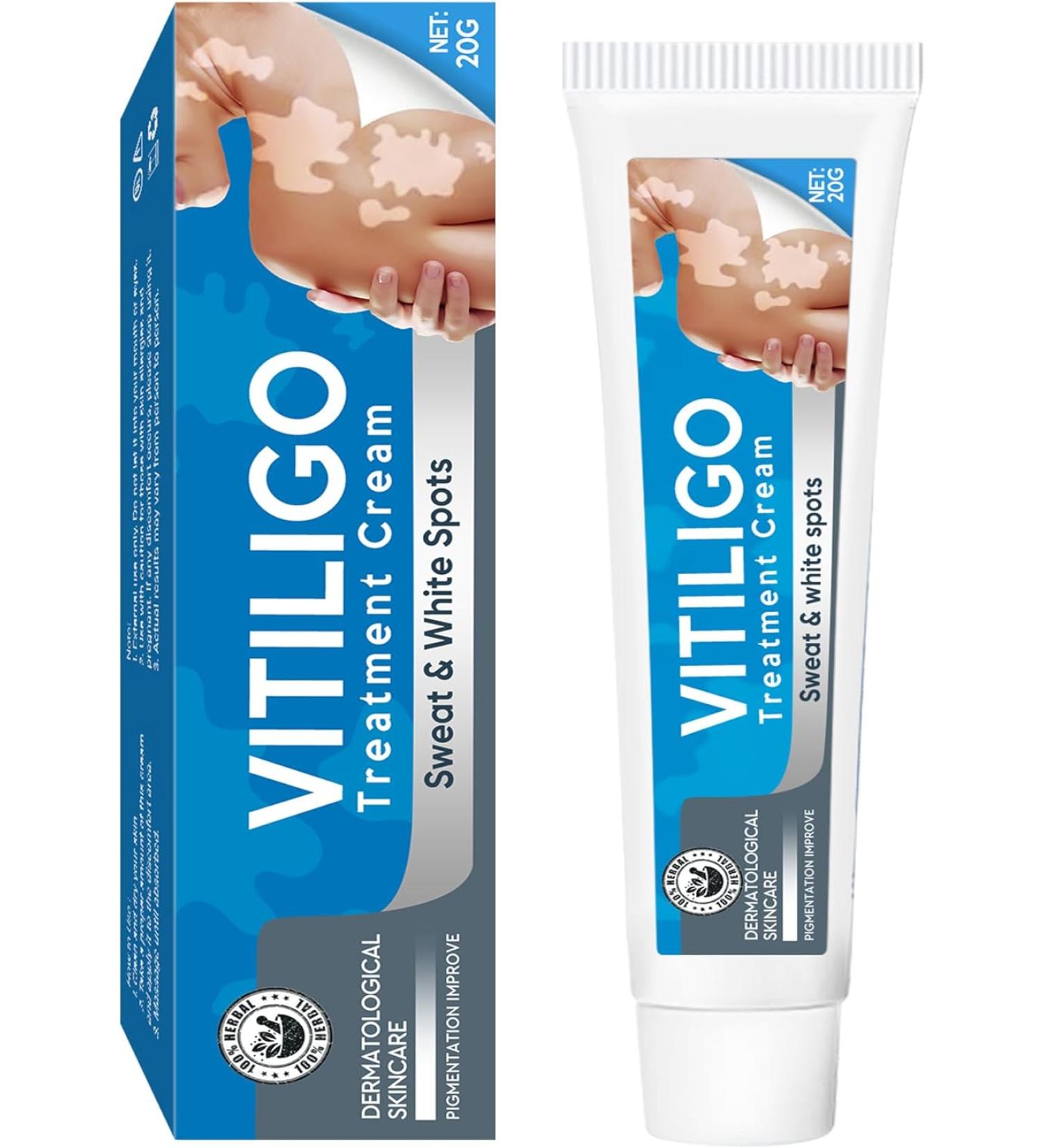 UpdateClassic Vitiligo Cream | Natural Vitiligo Treatment for Skin | Reduce White Spots & Improve Pigmentation | Easy to Use | Blue/Vitiligo - Buy Online on SooperMarket.com