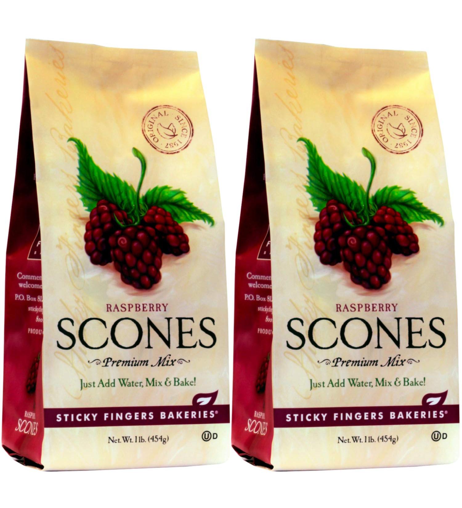 Sticky Fingers Bakeries English Scone Mix with Raspberry - Easy to Make Fresh Baked Scones - Makes 12 Scones (2pk) - Pack of 2 - Buy Online on SooperMarket.com