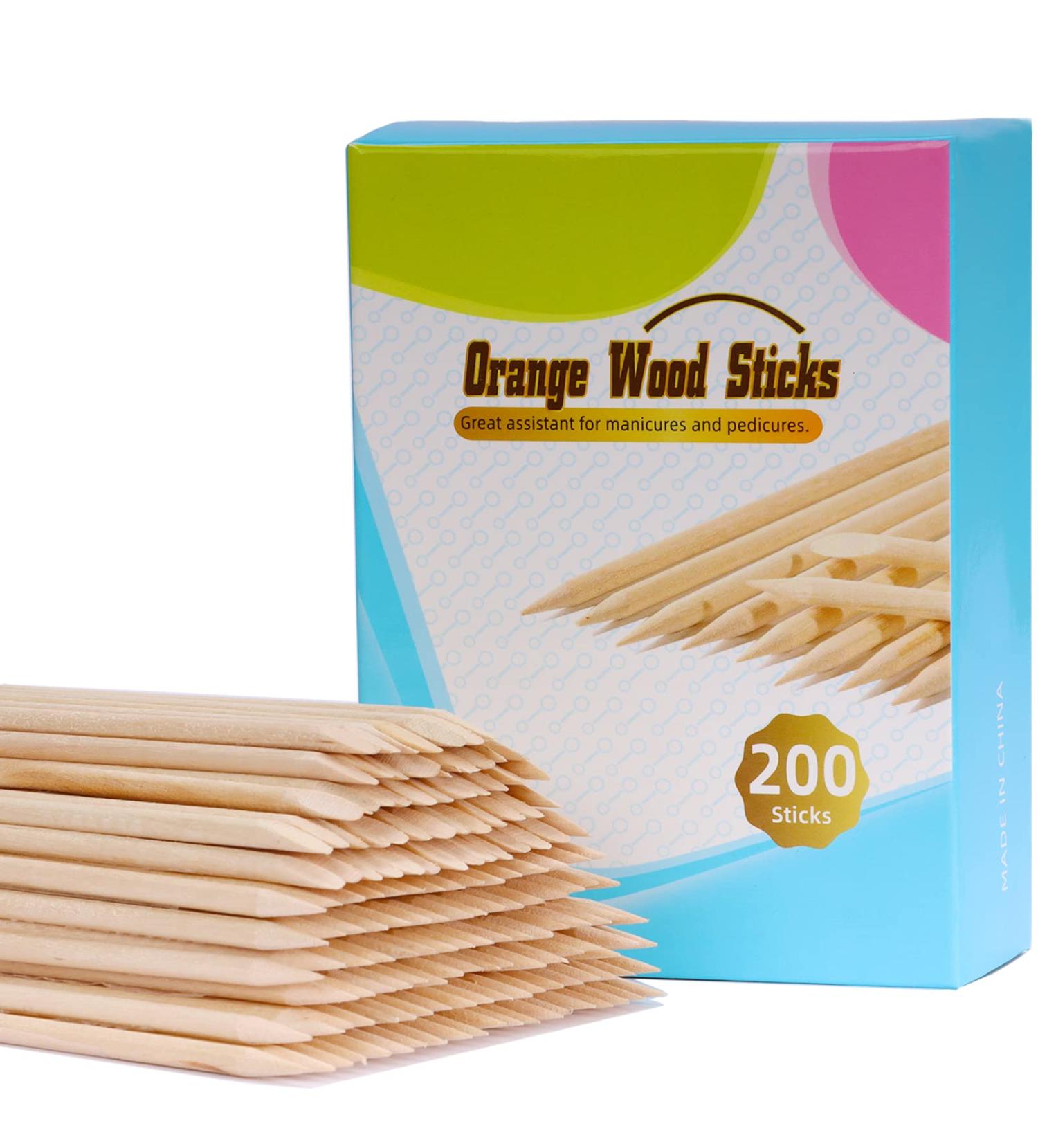 Fiezkaa 200Pcs Double Sided Orange Sticks for Nails - Cuticle Pusher & Nail Cleaning Tool - Disposable Orangewood Sticks for Manicure & Pedicure - 200 Count Pack - Buy Online on SooperMarket.com