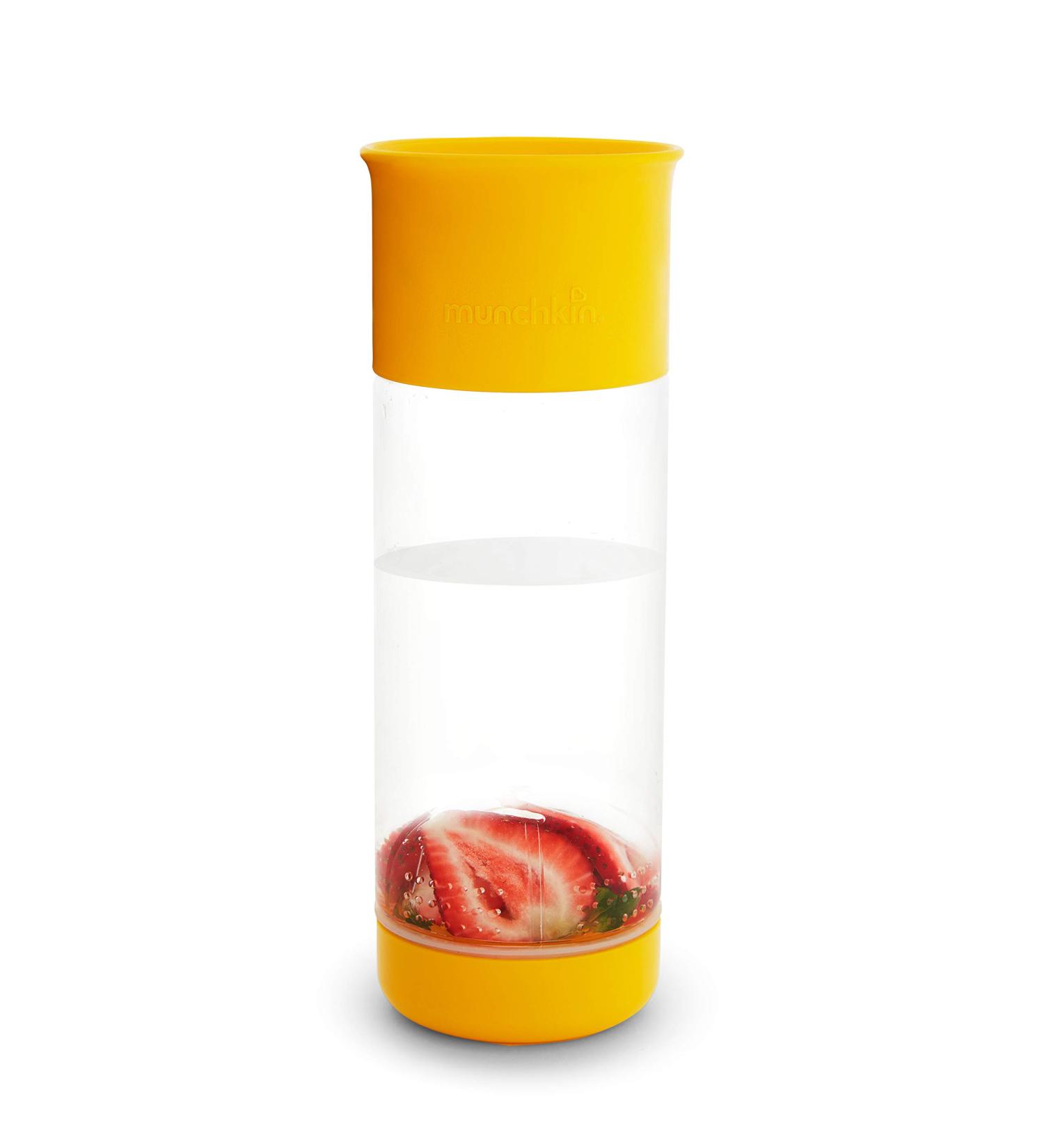 Munchkin Miracle 360 Fruit Infuser Water Bottle 20oz Yellow - Hydration on the Go - Buy Online on SooperMarket.com