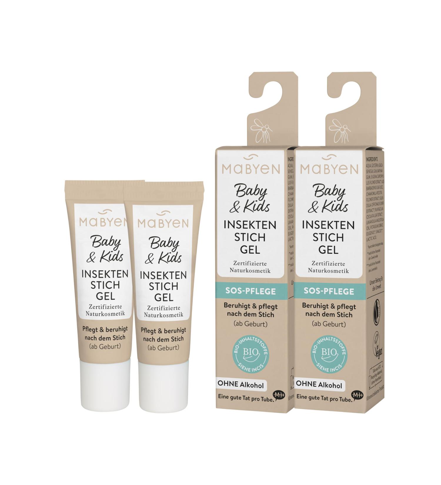 Mabyen Baby & Kids Insect Stitch Gel Set (2x10ml) | Natural Vegan Relief for Stings | Calms & Cools | Alcohol-Free & Safe from Birth - Buy Online on SooperMarket.com