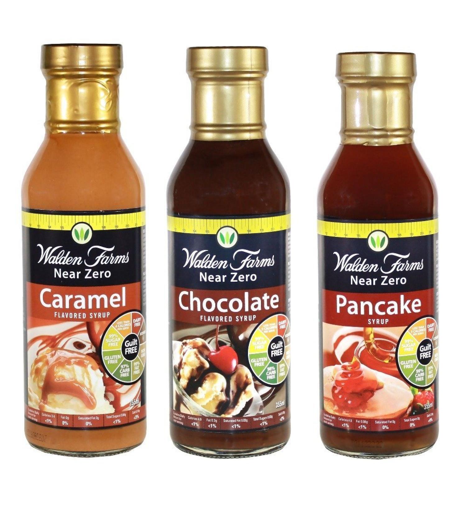 Walden Farms Almost Zero Calorie Syrup Collection 355ml(Pancake Caramel and Chocolate)