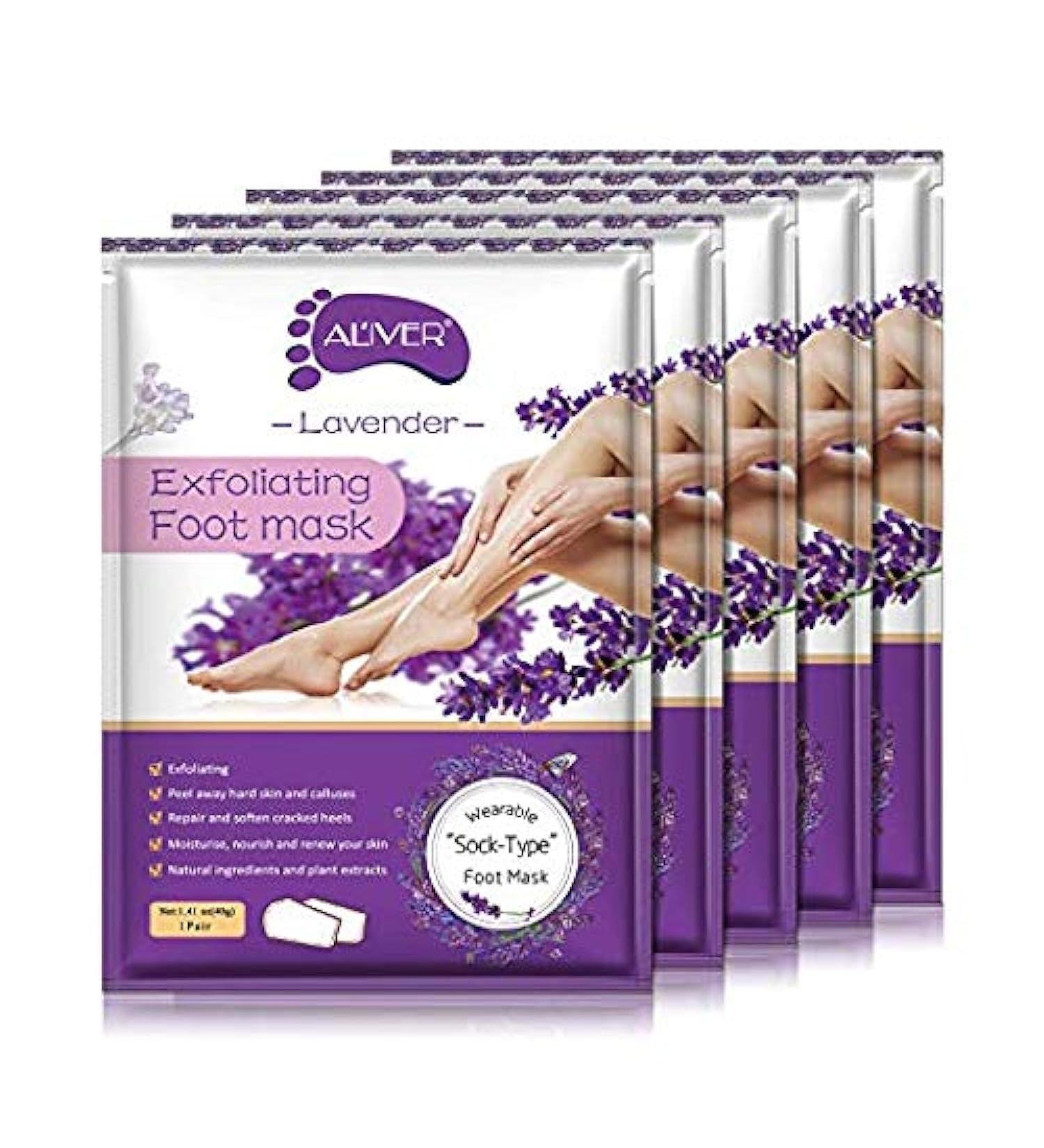 5-Pack Lavender Foot Mask - Peeling Dead Skin Remove Baby Soft Feet for Men & Women - Kallus Remover (40g) - Buy Online on SooperMarket.com