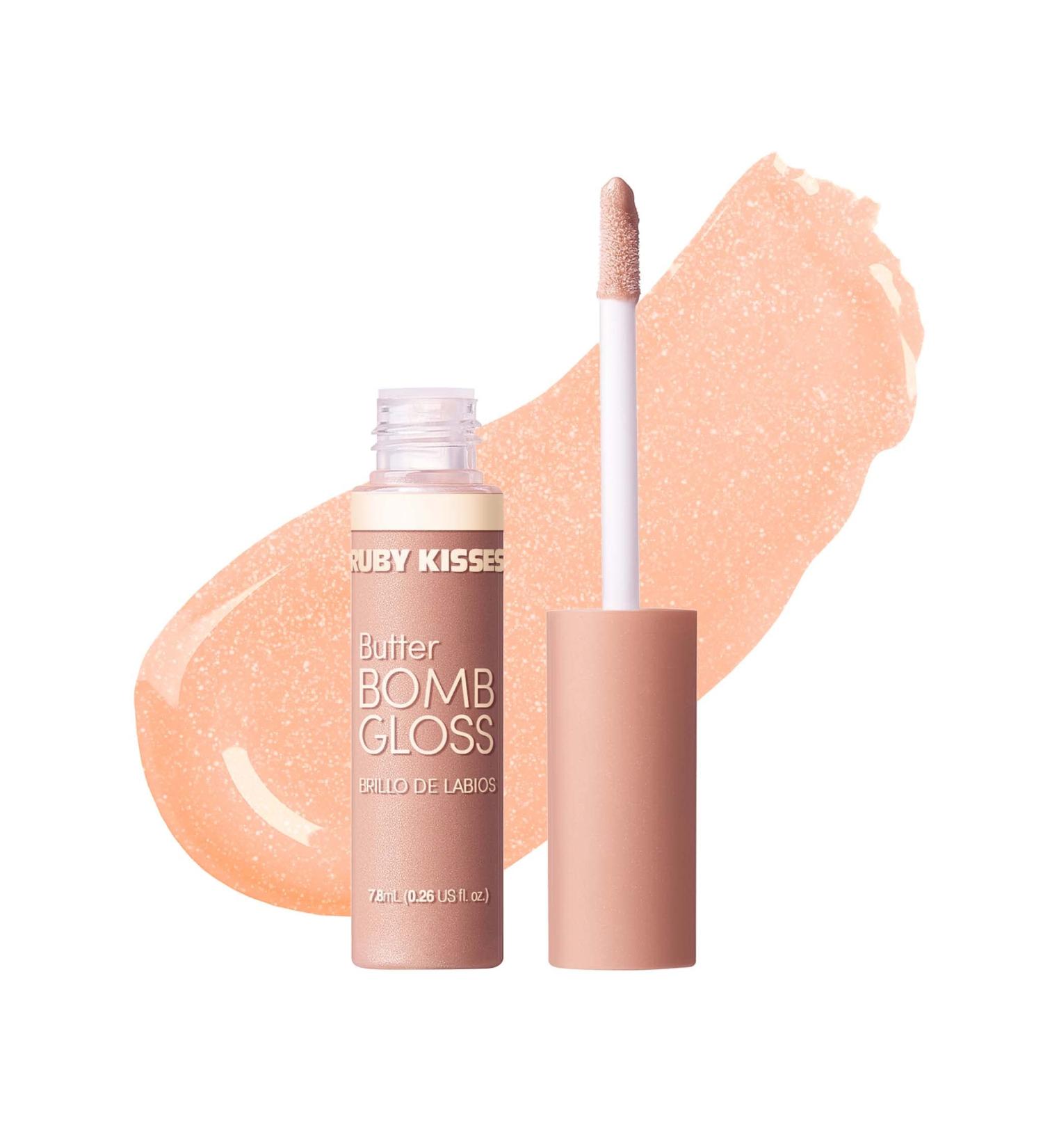 Ruby Kisses Butter Bomb Gloss - Champagne | Non-Sticky Lip Gloss with Vitamin E | Natural Nude Lip Makeup - 7.8mL - Buy Online on SooperMarket.com