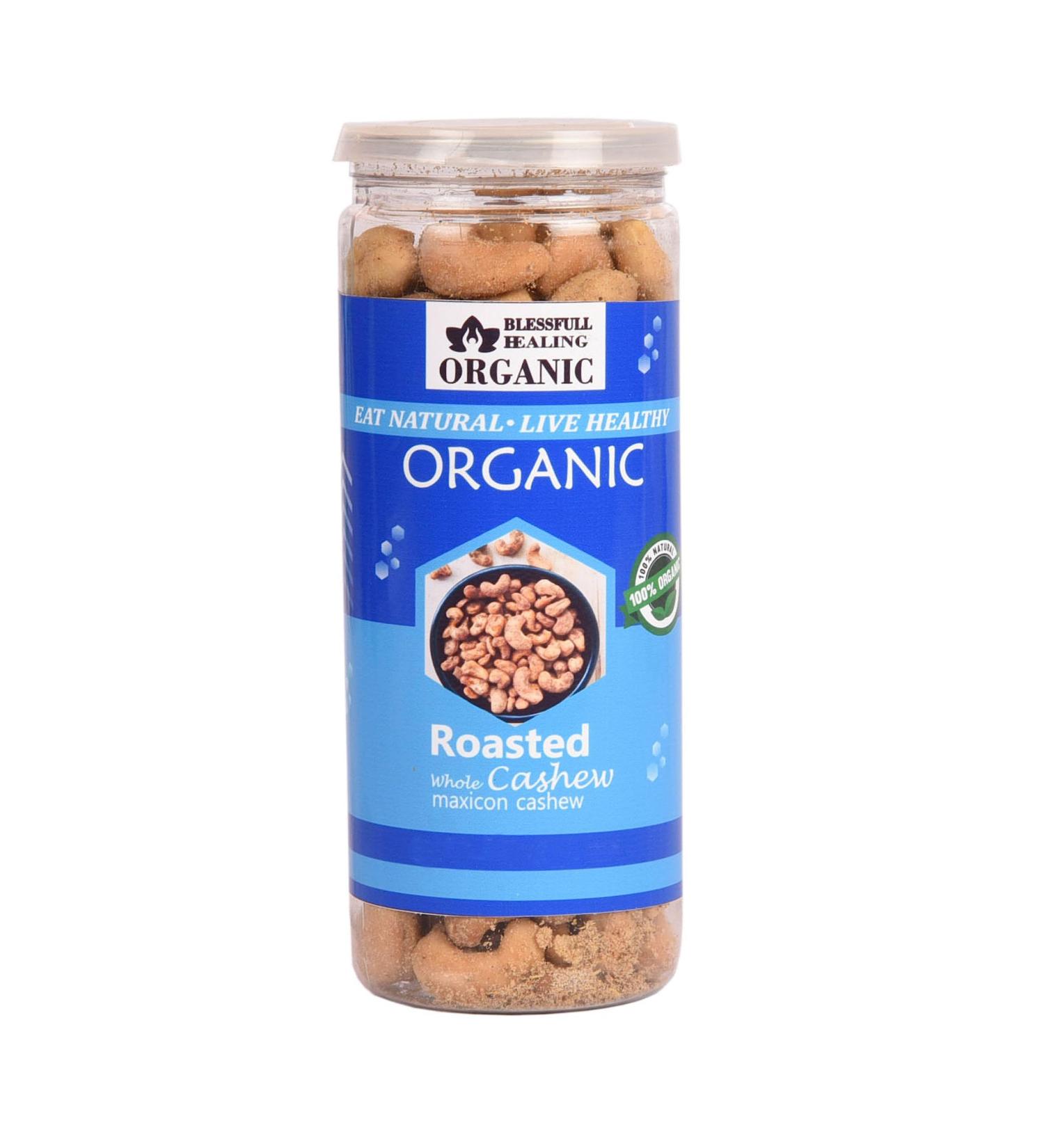Blessfull Healing Organic Natural Vegan Maxicon Roasted Whole Cashew Nuts Crunchy Kaju 150 Gram - Buy Online on SooperMarket.com