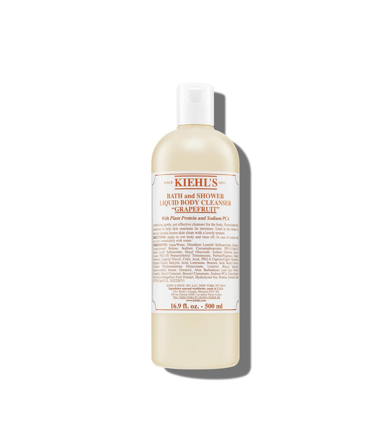Kiehl's Grapefruit Liquid Body Cleanser | Gentle Foaming Body Wash - Refresh Hydrate & Smooth Skin - 16.9 Fl Oz / 500 ml - International Shipping Available - Buy Online on SooperMarket.com