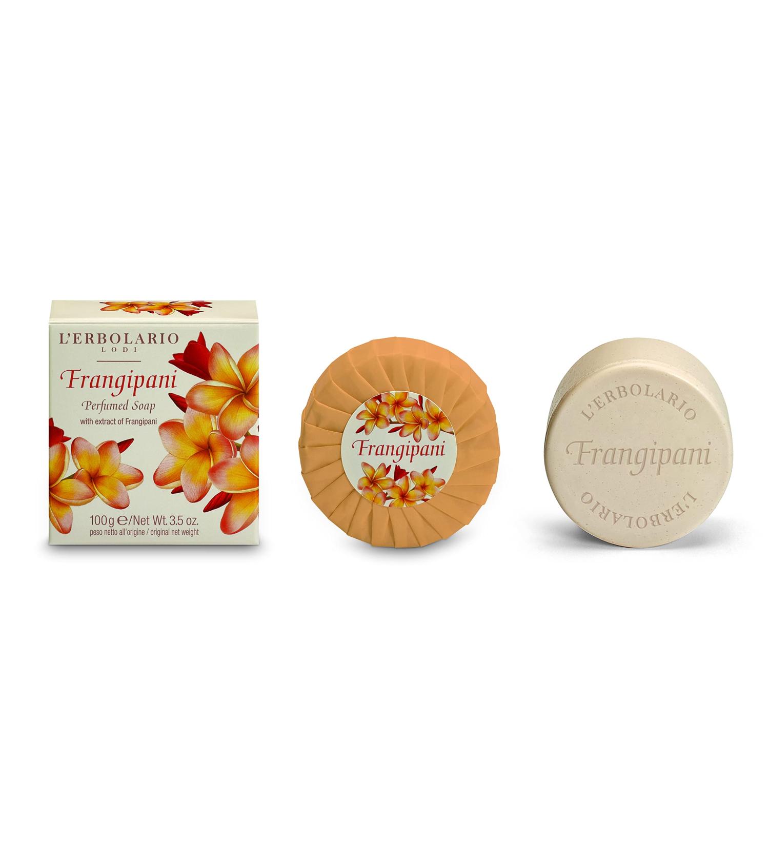 LErbolario Frangipani Perfumed Soap for Unisex - 3.5 oz | Buy Internationally | Luxury Skincare - Buy Online on SooperMarket.com