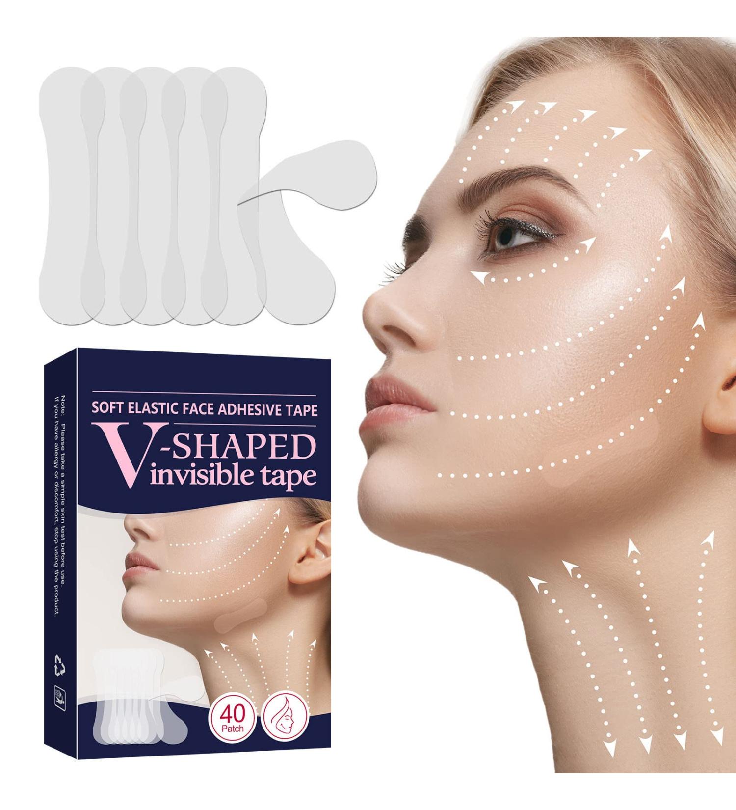 Invisible Waterproof Face Lift Tape - 40 Pcs Instant Lifting Stickers for Face & Neck - High Elasticity, Makeup Tools for Wrinkle Reduction & Facial Line Improvement - Buy Online on SooperMarket.com