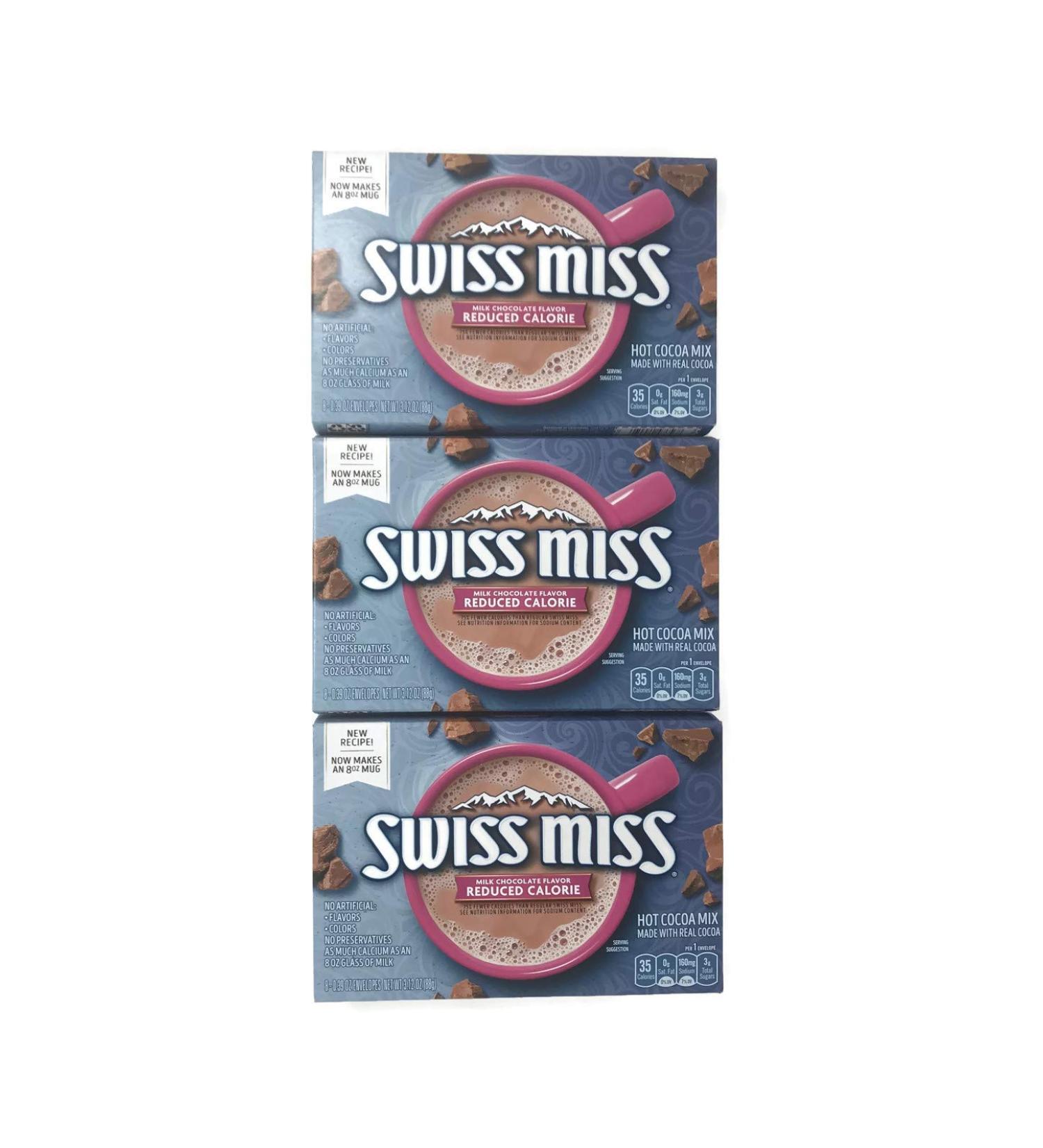 Swiss Miss, Hot Cocoa Mix, Reduced Calorie - 3.12 ounce (pack of 3, 24 total) Rich brown 0.39 Ounce (Pack of 24)