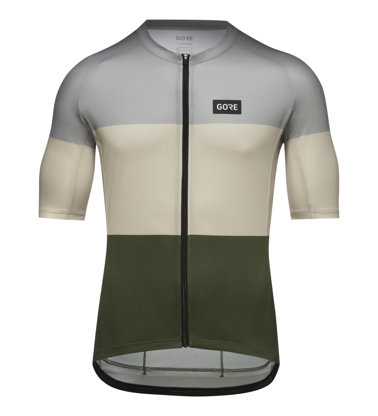 GORE WEAR Spirit Stripes Jersey L - Lab Grey/Tech Beige | Premium Cycling Jersey for Optimal Performance - International Shipping Available - Buy Online on SooperMarket.com