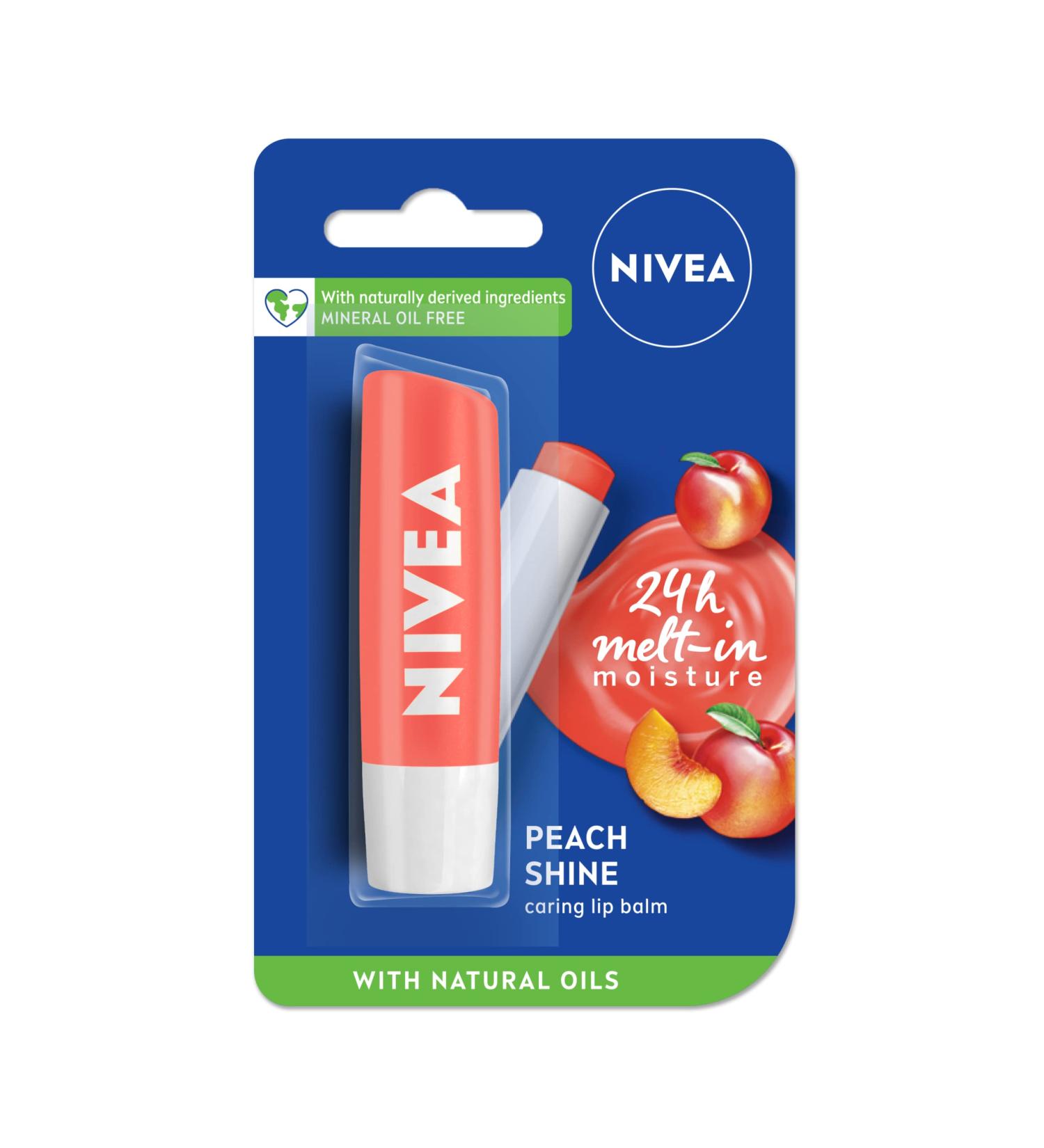 Nivea Fruity Shine PEACH Lip Balm - Moisturizing Lip Care - 1 Pack - Buy Online on SooperMarket.com