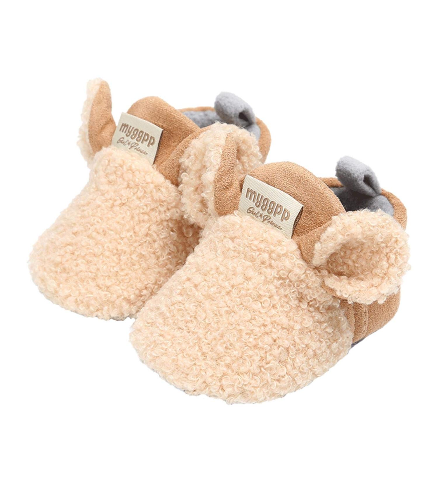 TMEOG Baby Booties Slippers | Infant Boots for First Steps | Winter Sock Crib Shoes for Boys & Girls | 0-18 Months | Khaki Sheep Design - Buy Online on SooperMarket.com