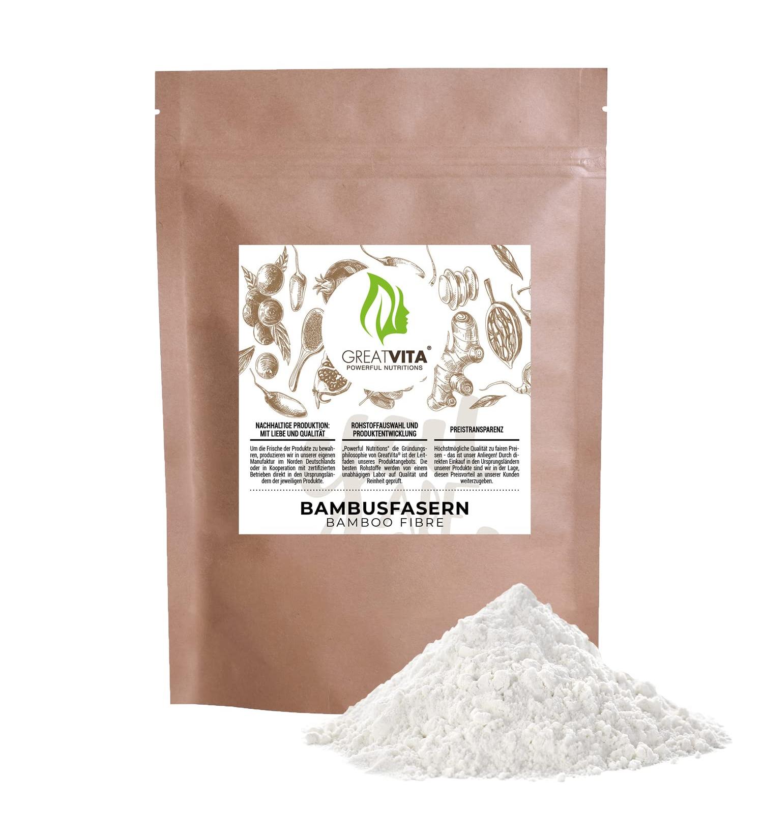 Premium Bamboo Fibers 800g - Low Carb Flour | GreatVita Value Pack - Buy Online on SooperMarket.com