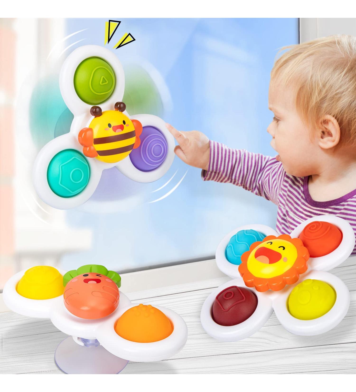 Winstico Suction Cup Toy Set | 3-Pack Fidget Sensory Water Toys for Toddlers 18+ Months | Fun Cartoon Baby Toys - Buy Online on SooperMarket.com