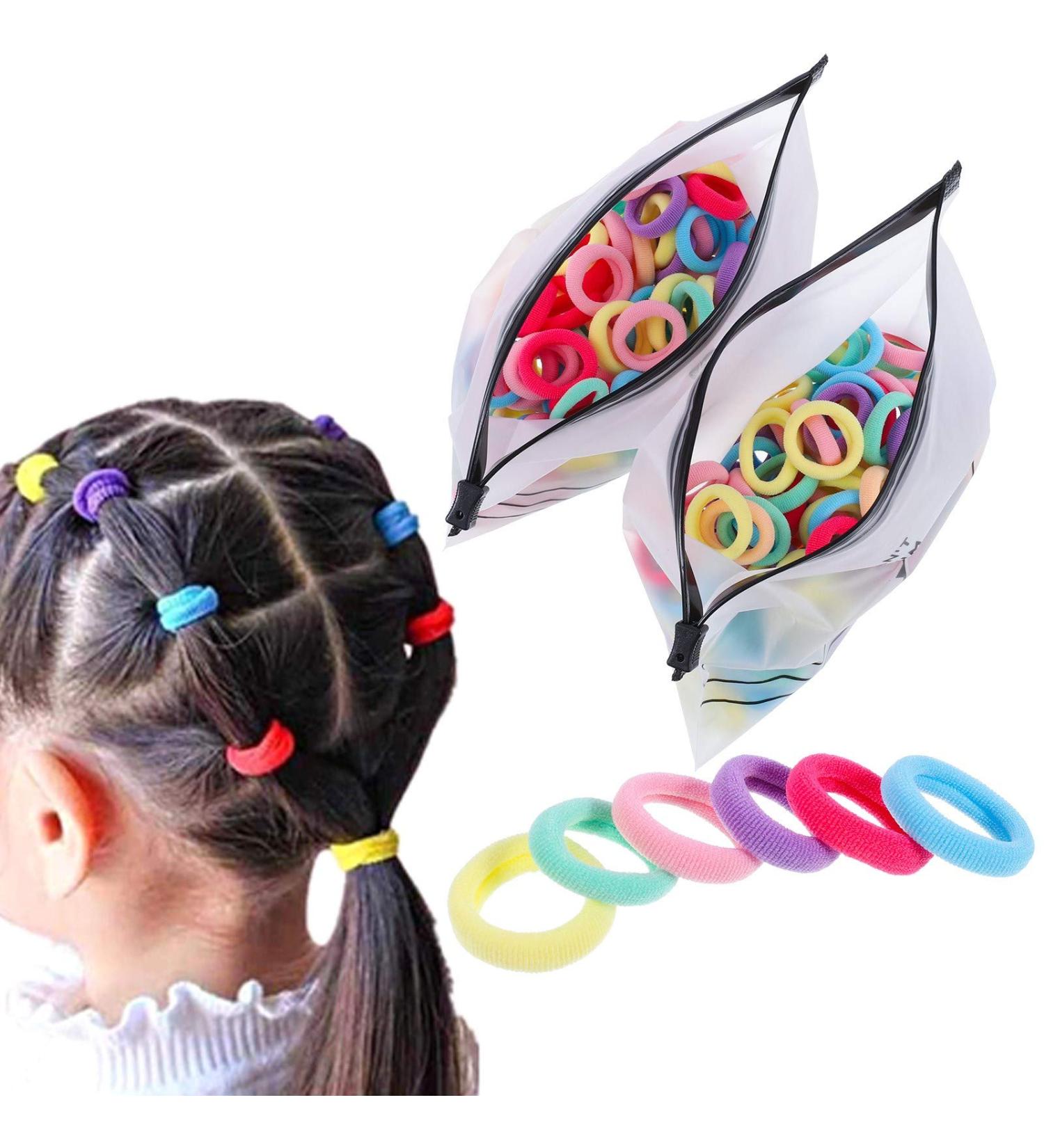 Phoetya Baby Hair Ties 200 Pcs - Candy Color Elastic Hair Bands for Kids Girls - Buy Online on SooperMarket.com