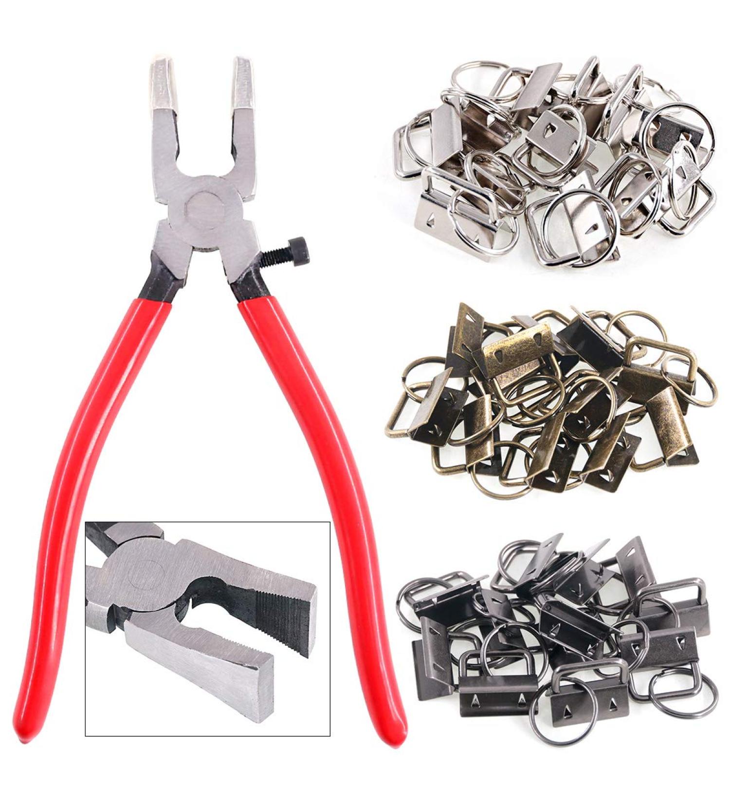 Swpeet 36 Sets 1.25mm Key Fob Hardware with Pliers - Glass Running Pliers Tools for Key Fob Making - Studio Running Pliers with Rubber Tips - Buy Online on SooperMarket.com
