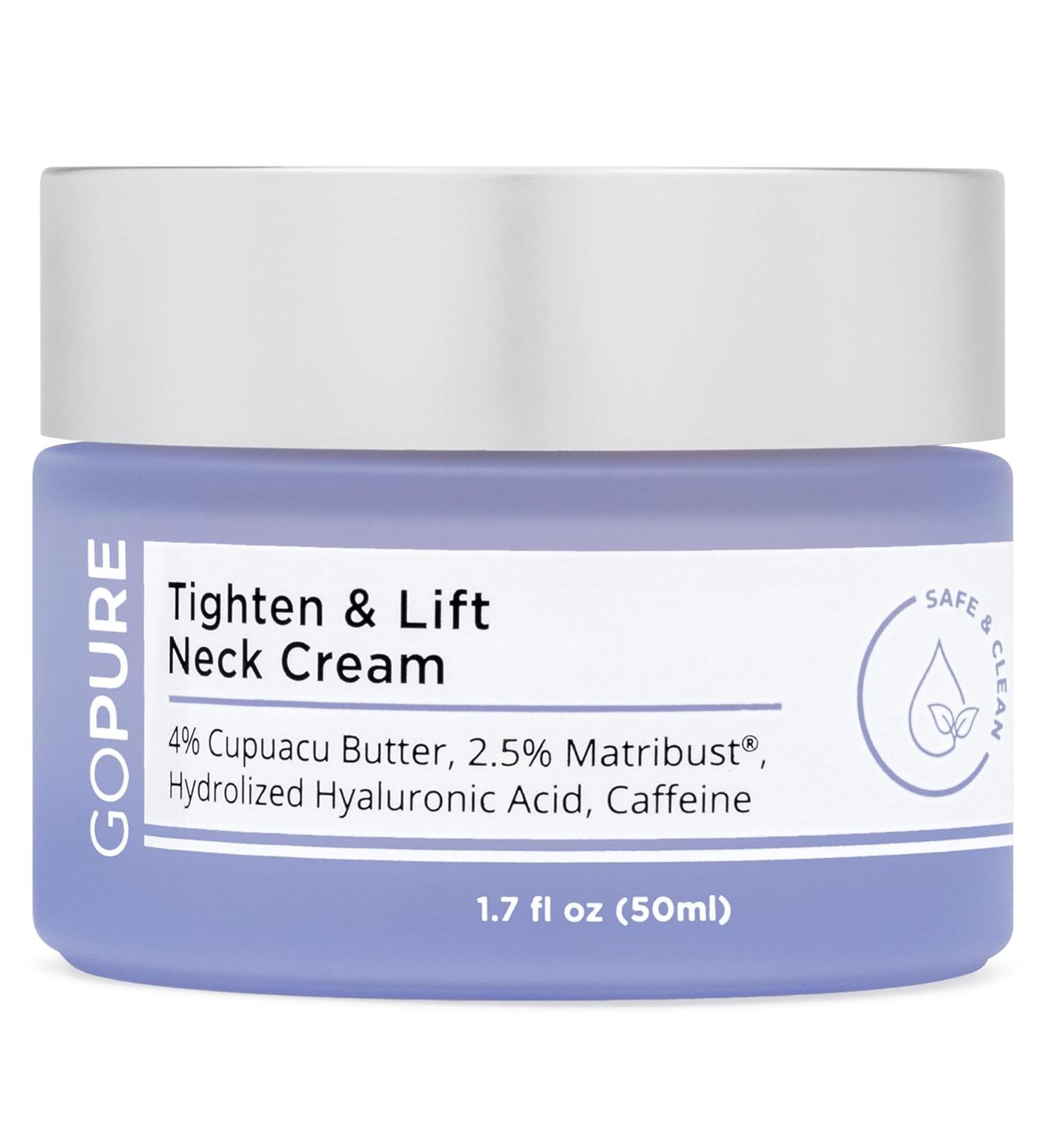 goPure Neck Firming Cream Anti-Aging Neck Cream for Tightening Wrinkles & Even Skin Tone | Pro-Active Firming Complex - 1.7 oz - Buy Online on SooperMarket.com
