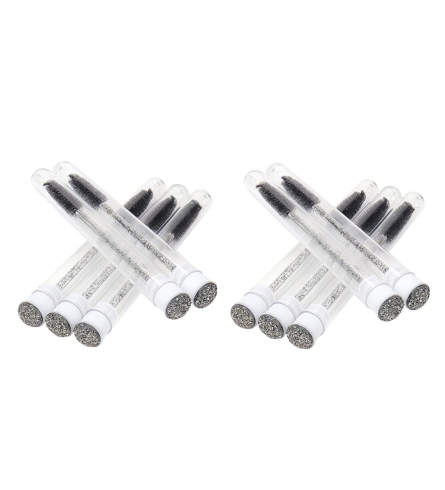 Worparsen 10Pcs Tube Eyelash Brush Makeup Accessory Practical Mascara Curl Lash Brushes Black - Buy Online on SooperMarket.com