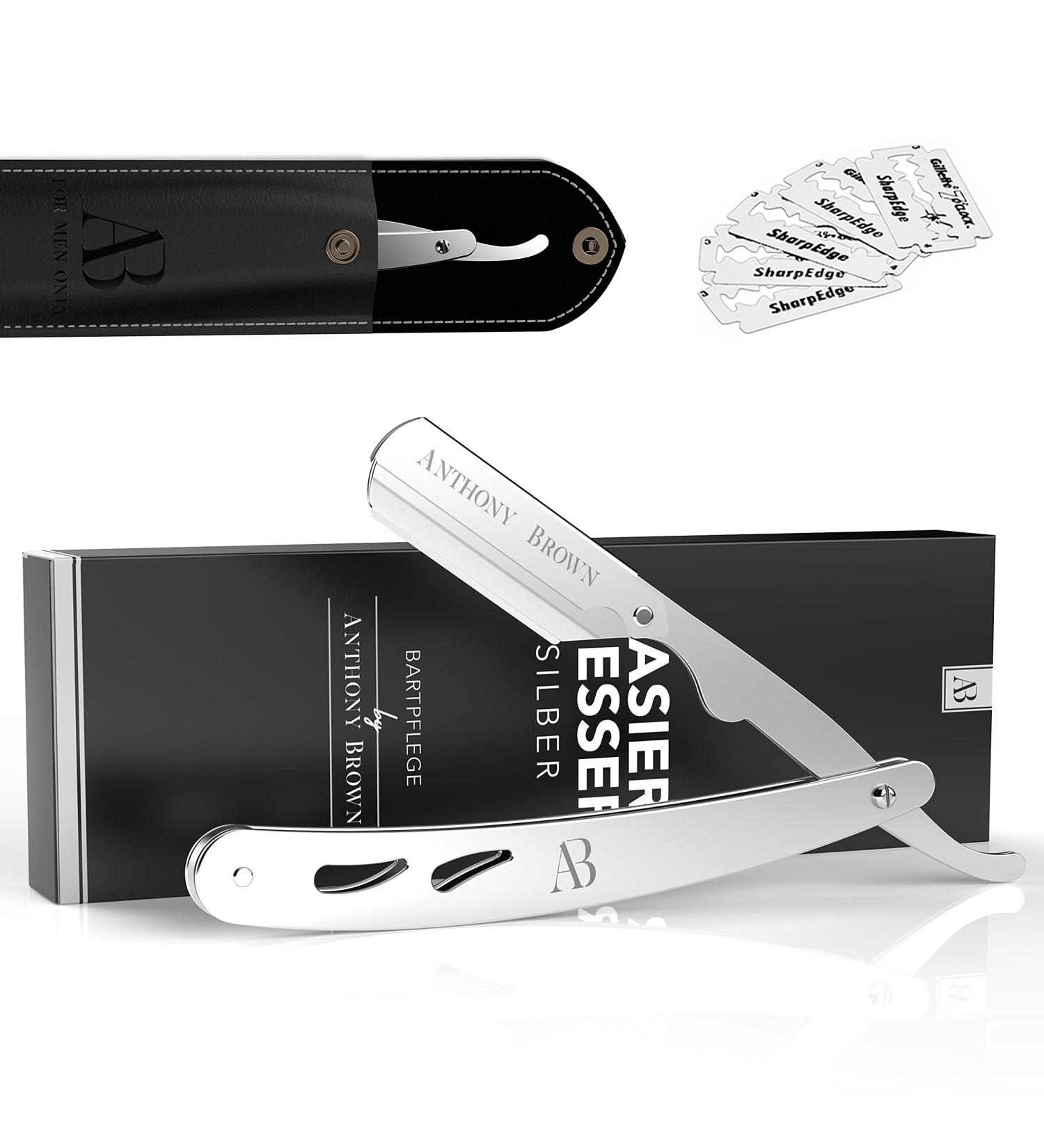 Anthony Brown Razor Set - Unique Precision Blade Head - Black & Silver Options - Includes Changing Blades & Etui - International Shipping Available - Buy Online on SooperMarket.com