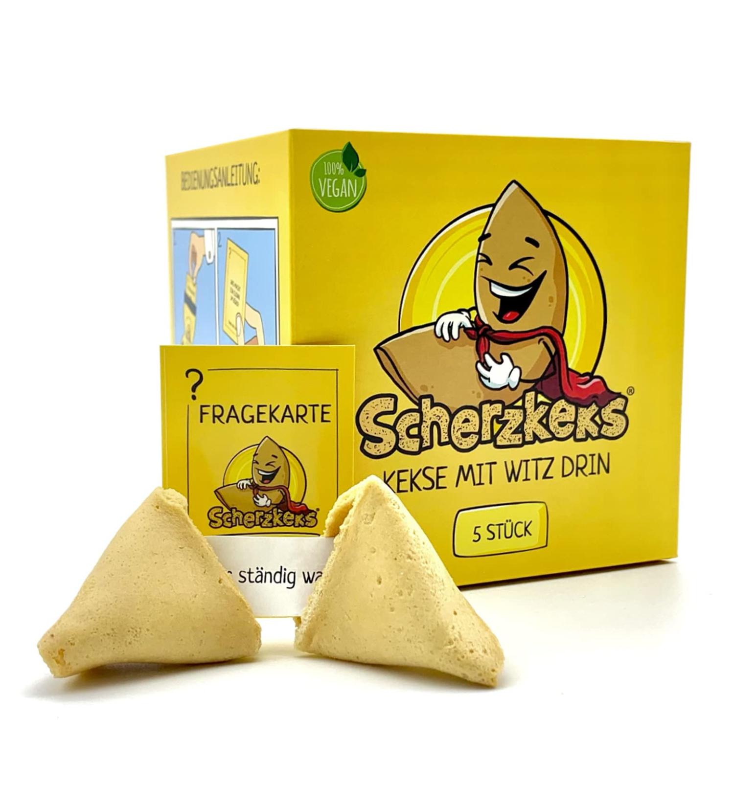 Joke Cookie Box of 5 | Fun Fortune Cookies with Q&A | Perfect Funny Gift from Germany for Birthdays Celebrations & Holidays - Buy Online on SooperMarket.com