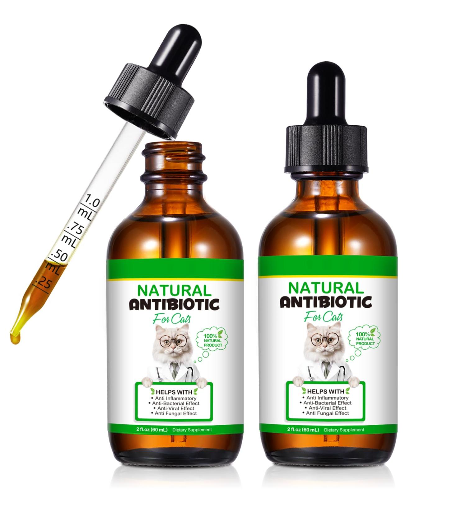 Natural Antibiotics for Cats 2 PCS Cat Antibiotics- Cat Multivitamin is anti-bacterial effect antibiotics for cats Supports Immune & Cats Allergy Relief Health Supplies Cats UTI Antibiotics(60ml) - Buy Online on SooperMarket.com