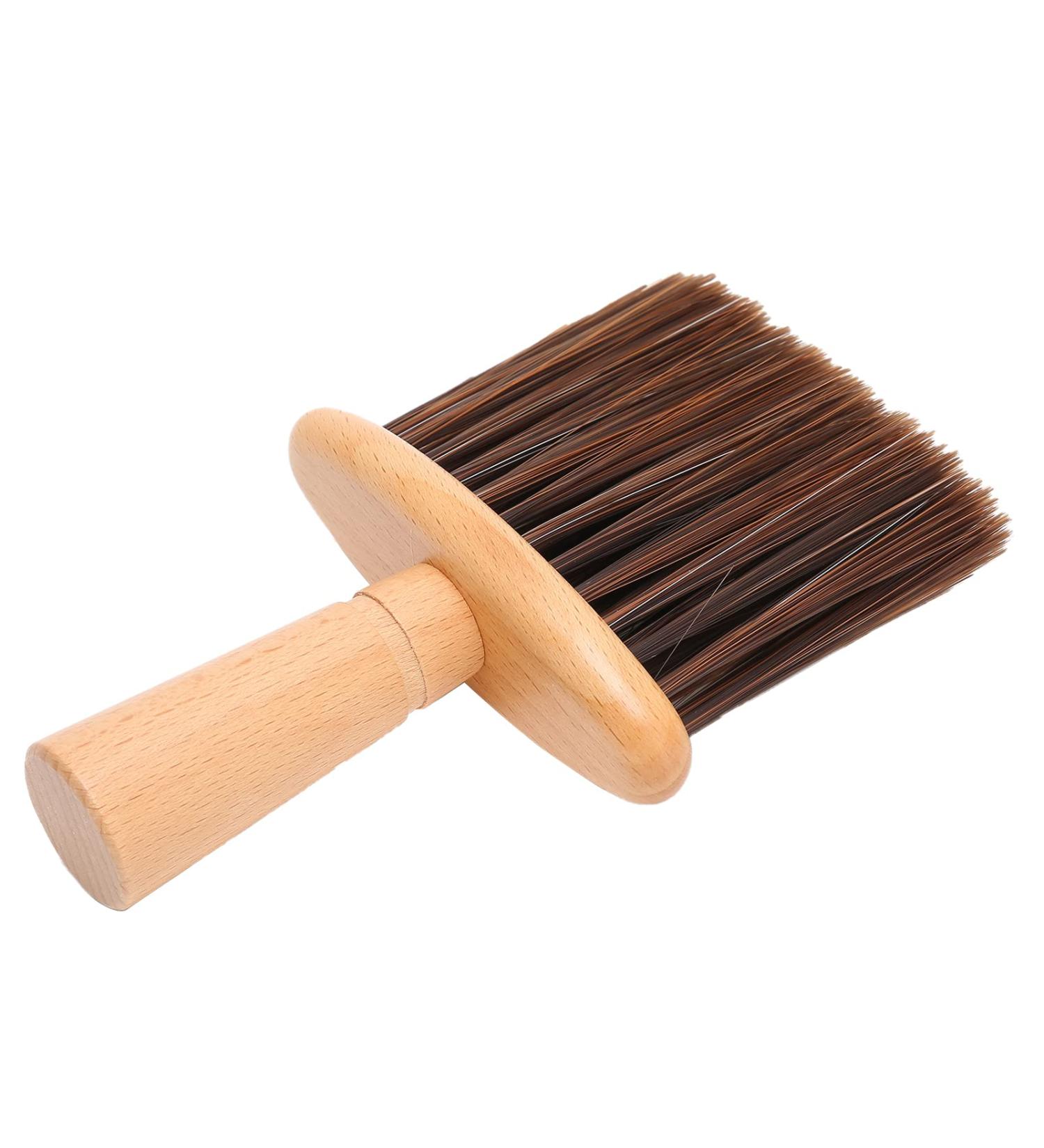 Large Barber Hair Cutting Brush with Wooden Handle Barber Face Brush for Face Neck Duster Hair Cutting Accessories (Brown) - Buy Online on SooperMarket.com