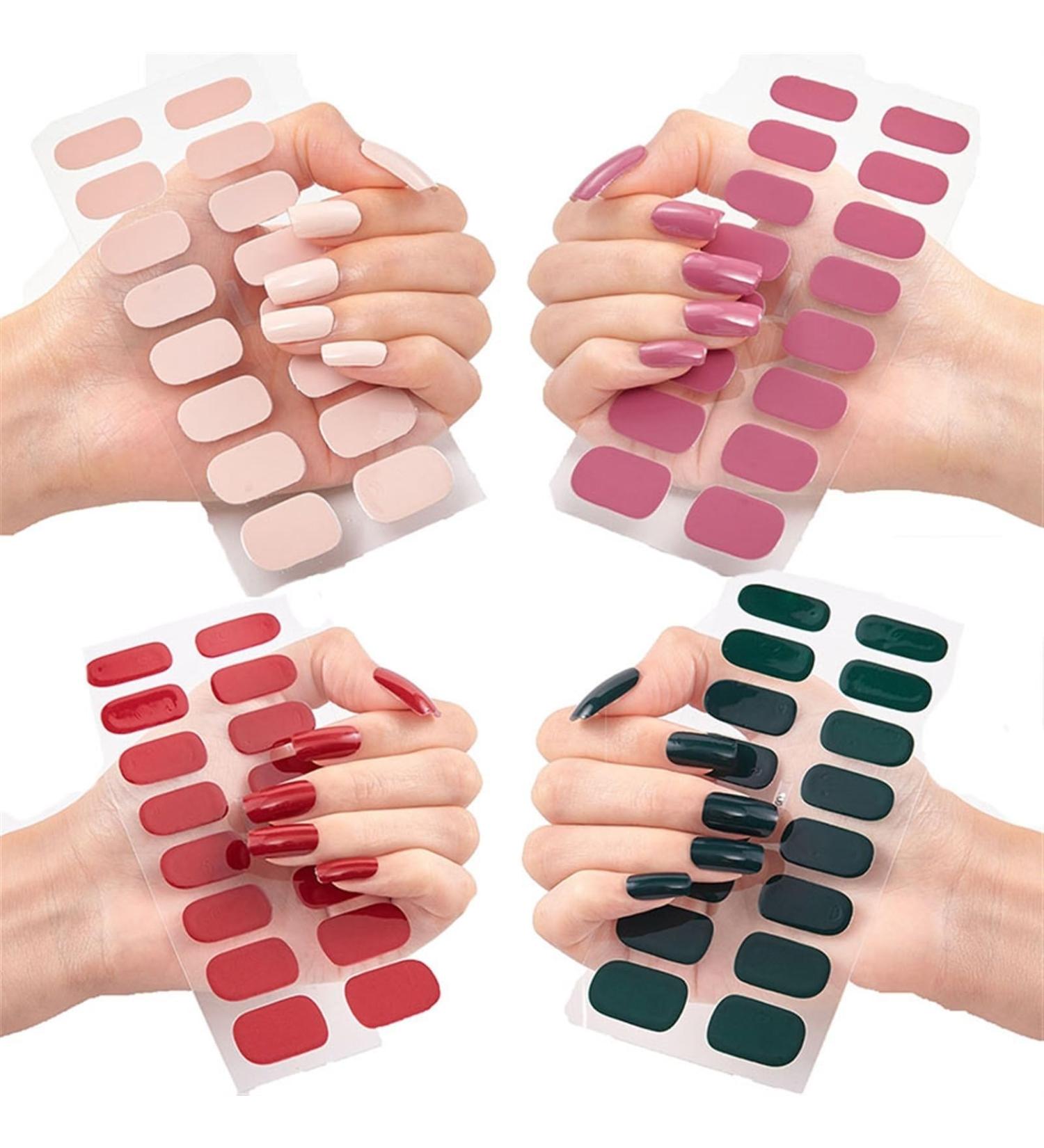 Sarafine Nail Strips Sarafine Nail Strips Kit Sarafine Starter Kit Semi Cured Gel Nail Strips Classic French Gel Nail Strips Easy to Apply and Remove Classic French Gel Nail Strips (Color : C  - Buy Online on SooperMarket.com