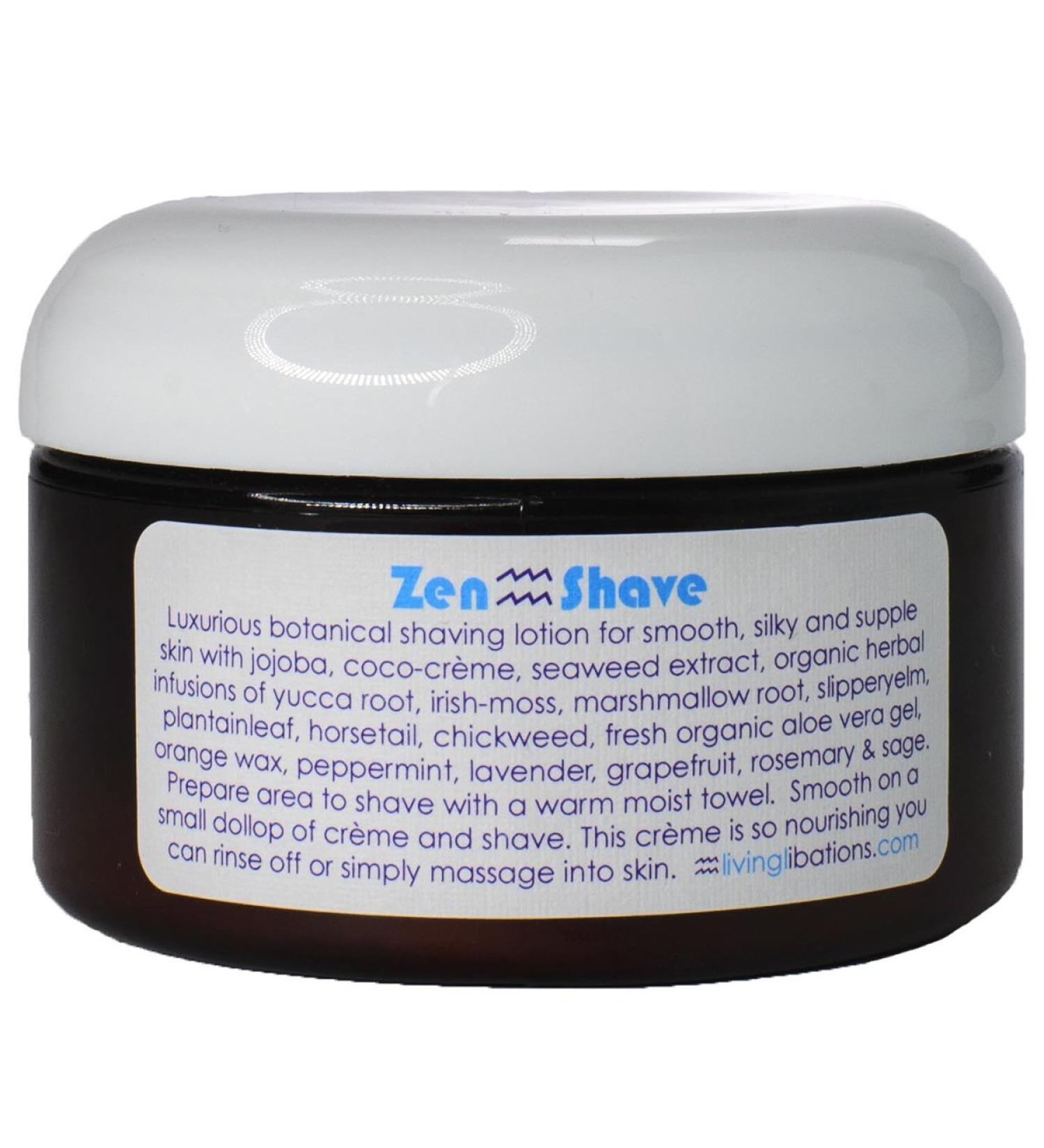 Living Libations - Organic/Wildcrafted Zen Shave Lotion (4 oz / 120 ml)