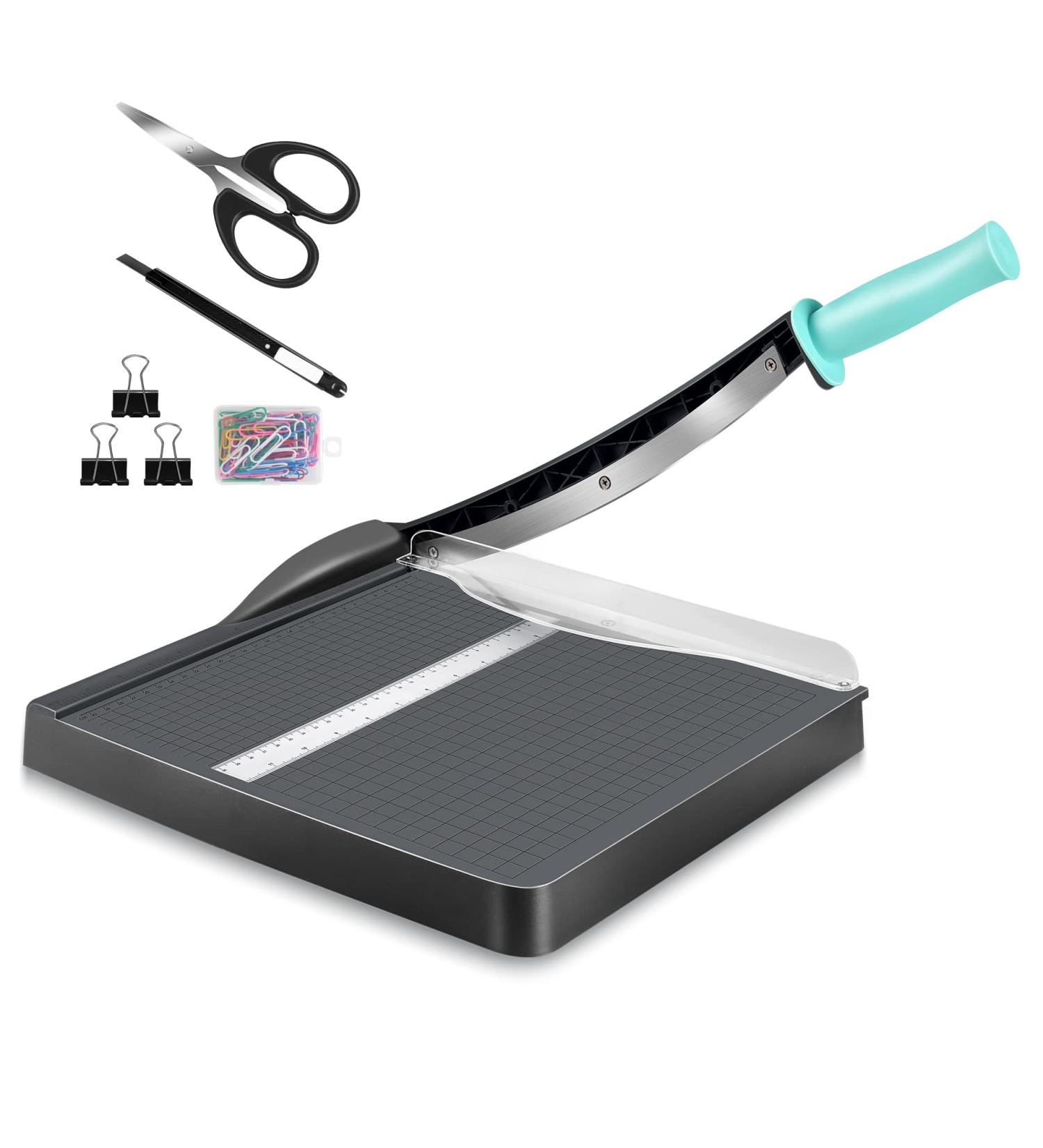 Paper Cutter Hmseng A4 Paper Trimmer with Safety Guard  12" Cut Length Paper Cutting Board  Guillotine Trimmer with 16 Sheets Capacity Paper for Scrapbooking Craft  Paper  Coupon  Label  Cardstock Gray - Buy Online on SooperMarket.com