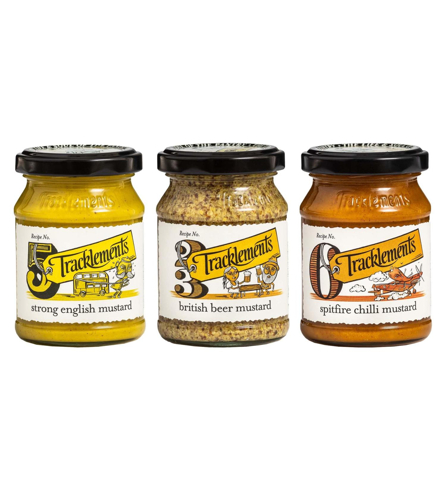 Mustard Bundle with Tracklements Strong English Mustard 140g British Beer Mustard 140g and Spitfire Chilli Mustard 140g (Pack of 3) - Buy Online on SooperMarket.com
